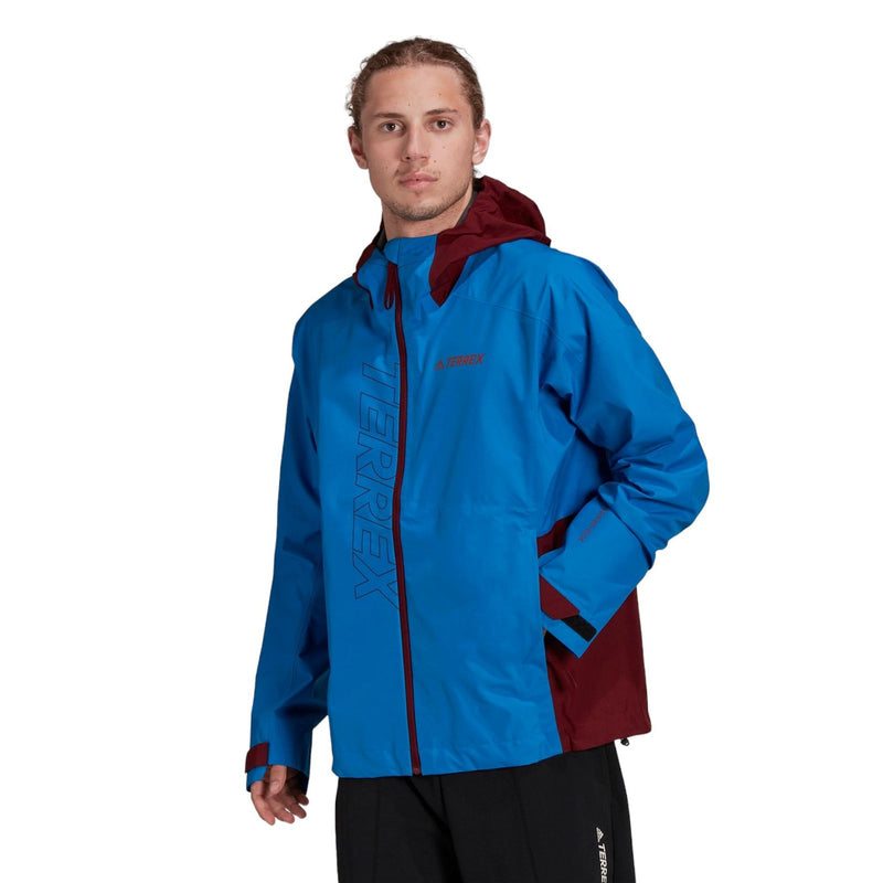 adidas Terrex GORE-TEX Paclite Rain Jacket - Shock Blue / Shadow Red - ViaductClothing -  -  