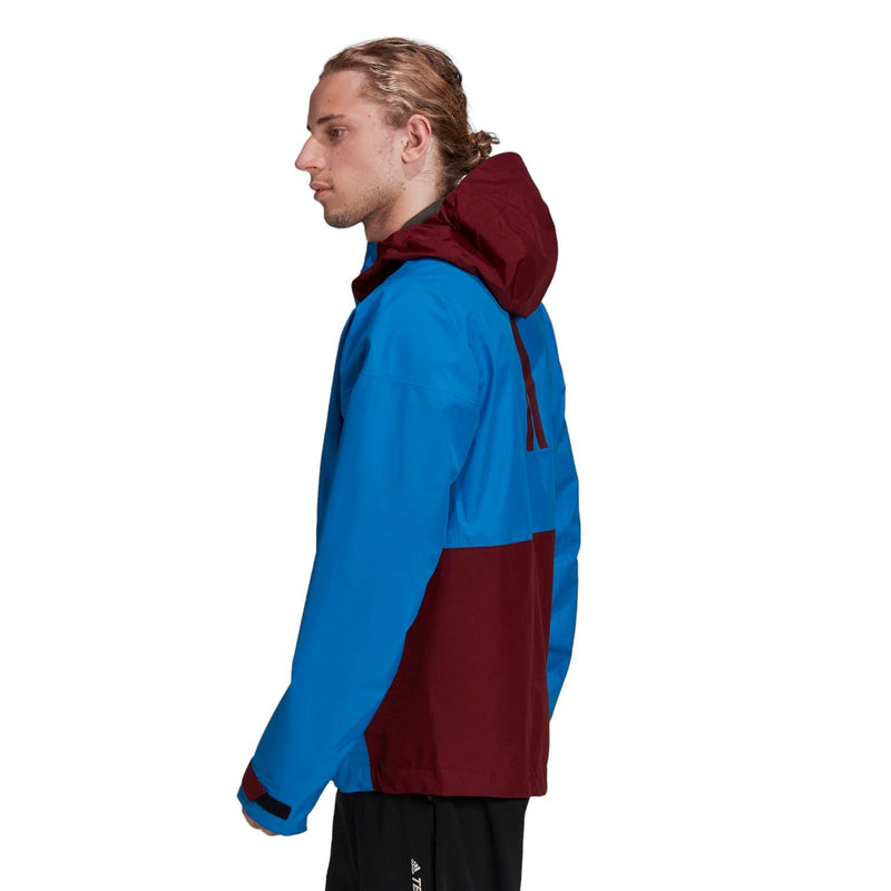 adidas Terrex GORE-TEX Paclite Rain Jacket - Shock Blue / Shadow Red - ViaductClothing -  -  