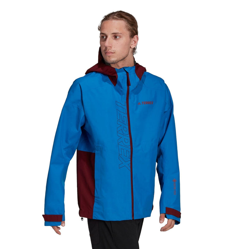 adidas Terrex GORE-TEX Paclite Rain Jacket - Shock Blue / Shadow Red - ViaductClothing -  -  