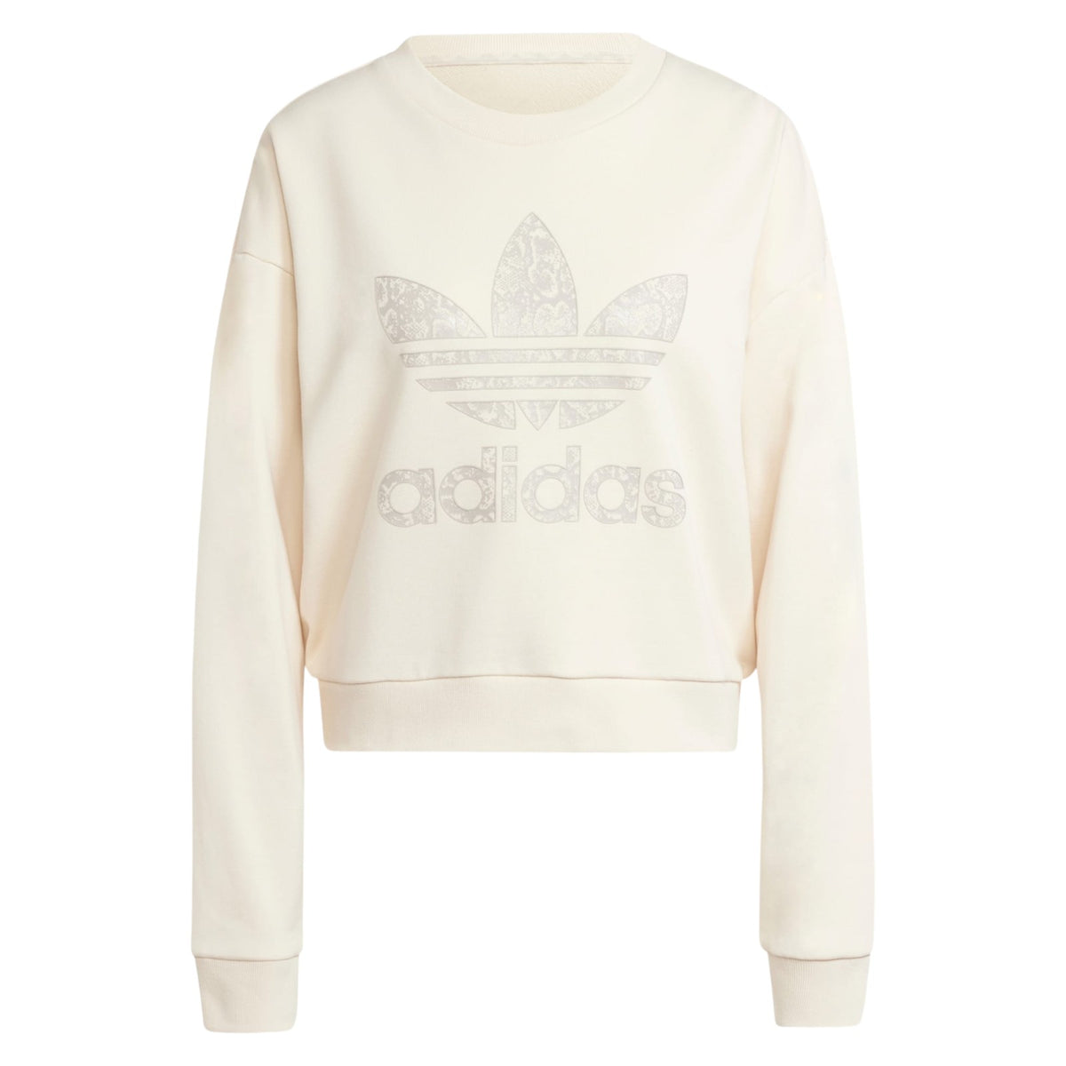 adidas Originals Women's Snake Crew Neck Trefoil Sweatshirt - Wonder White