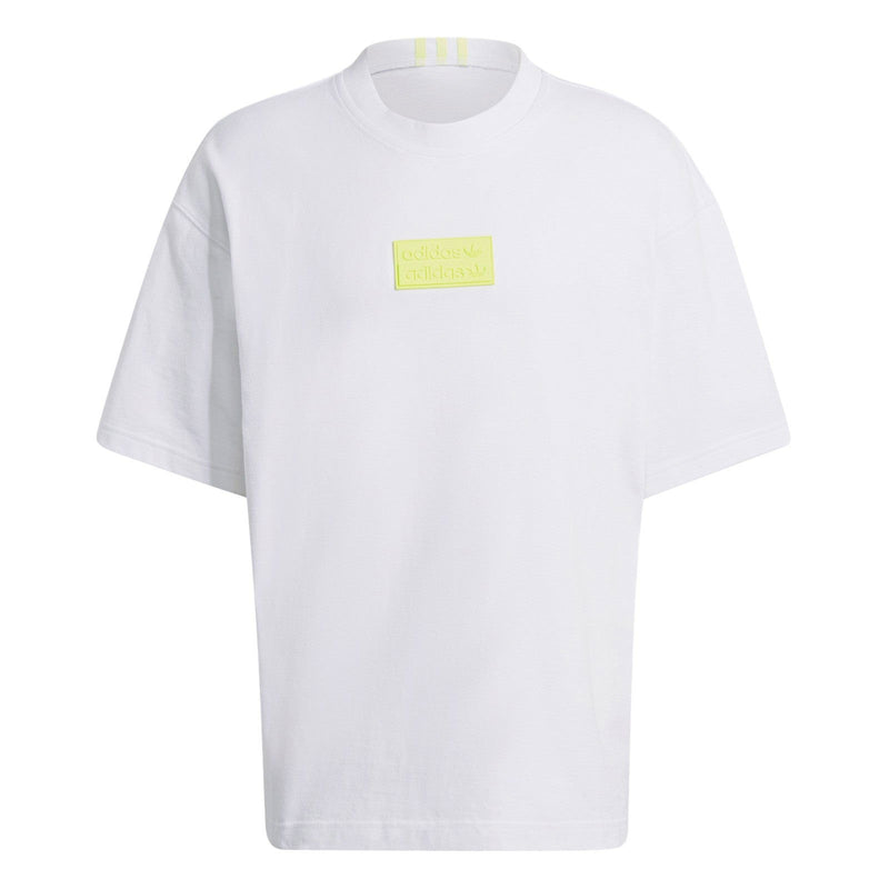 adidas Originals R.Y.V. Oversize Silicone Badge Tee - White / Solar Yellow - ViaductClothing -  -  