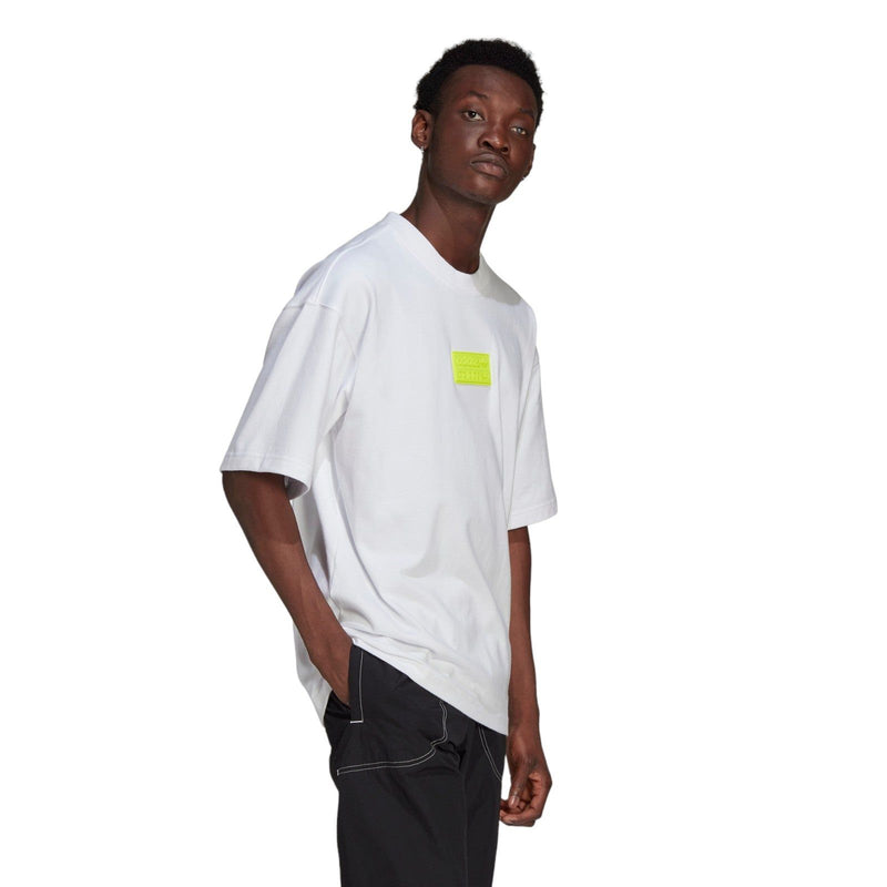 adidas Originals R.Y.V. Oversize Silicone Badge Tee - White / Solar Yellow - ViaductClothing -  -  