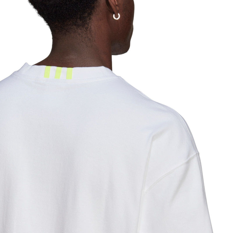 adidas Originals R.Y.V. Oversize Silicone Badge Tee - White / Solar Yellow - ViaductClothing -  -  