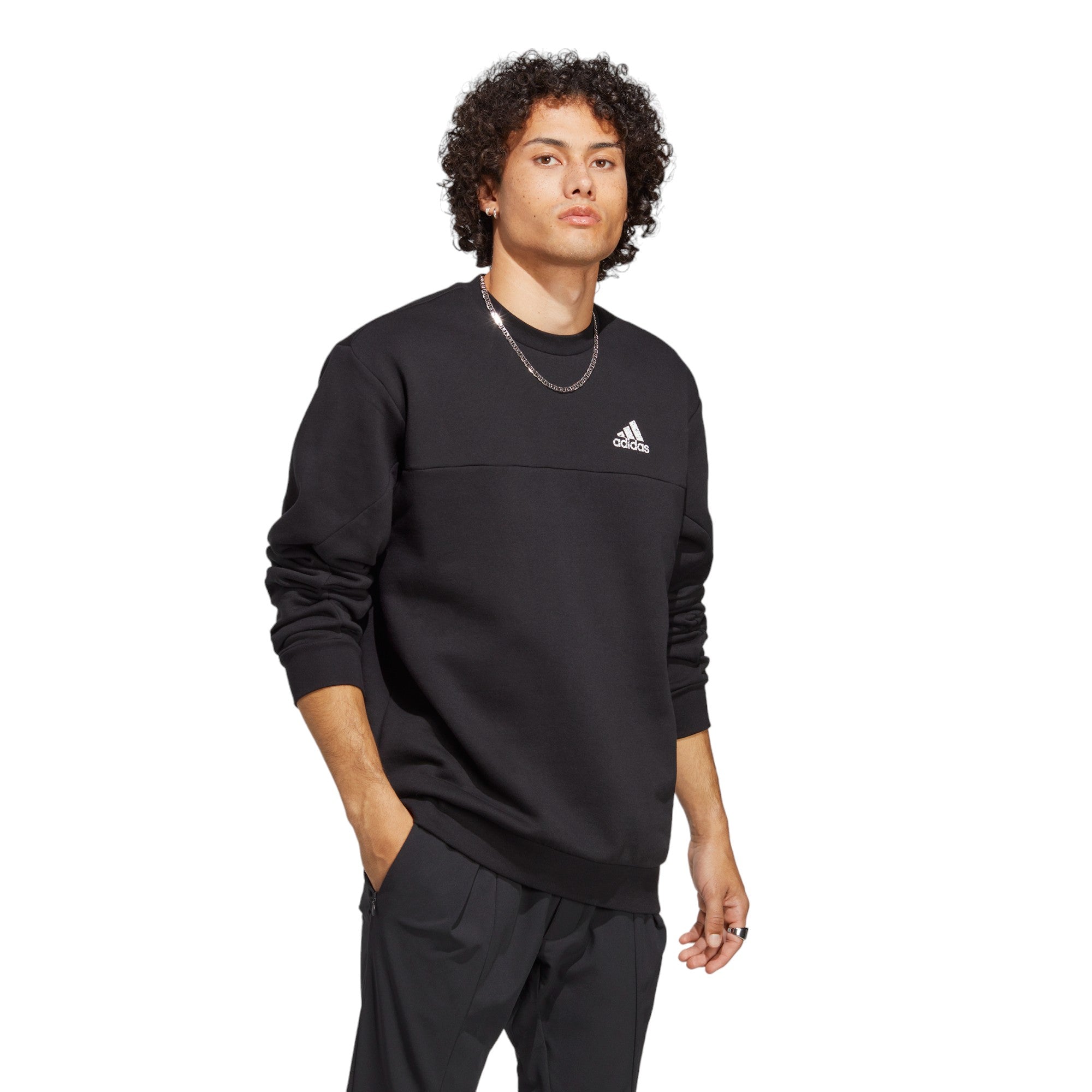 adidas Stadium Fleece Badge of Sport Sweatshirt - Black