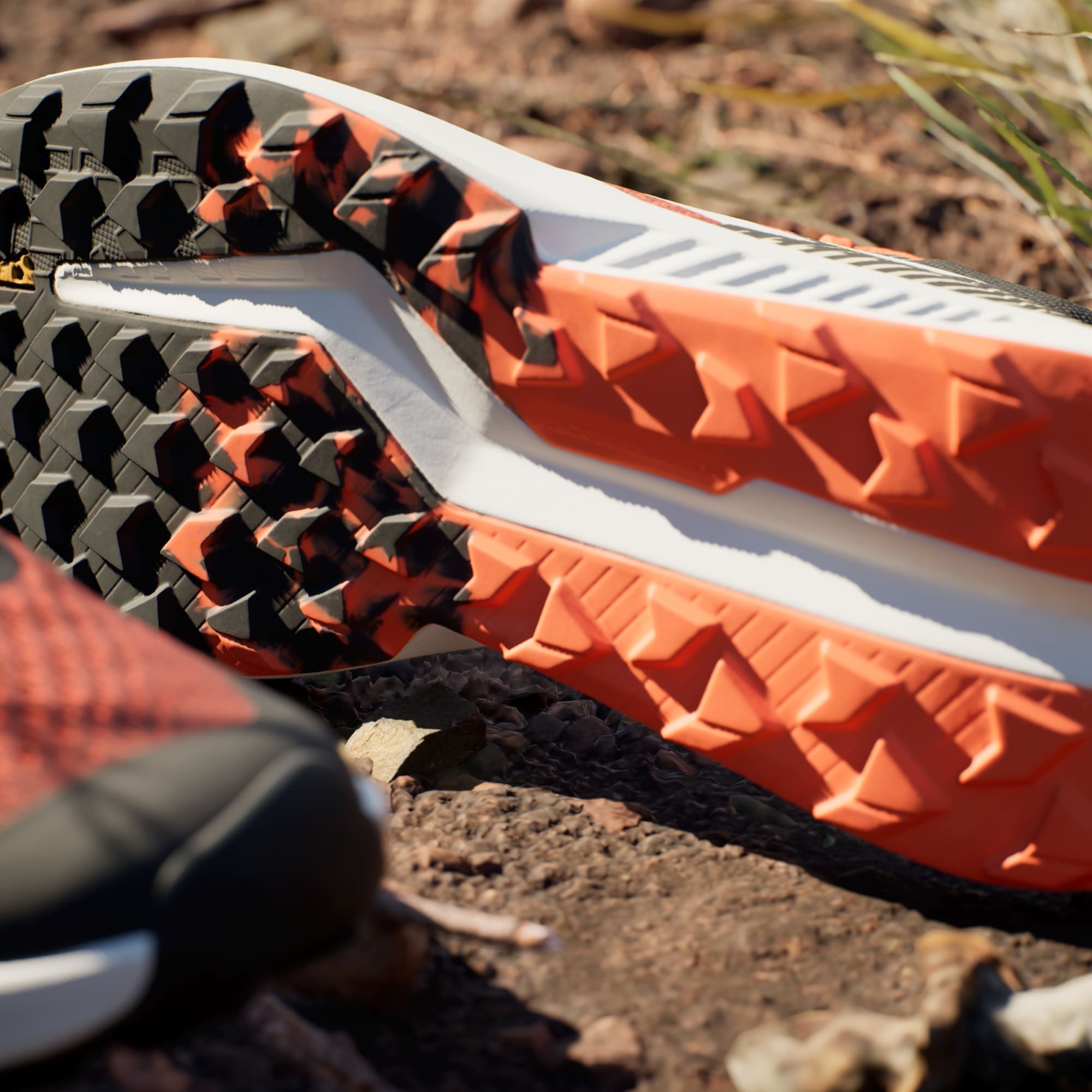 adidas Men's Terrex Soulstride Flow Trail Running Shoes - Core Black / Crystal White / Impact Orange