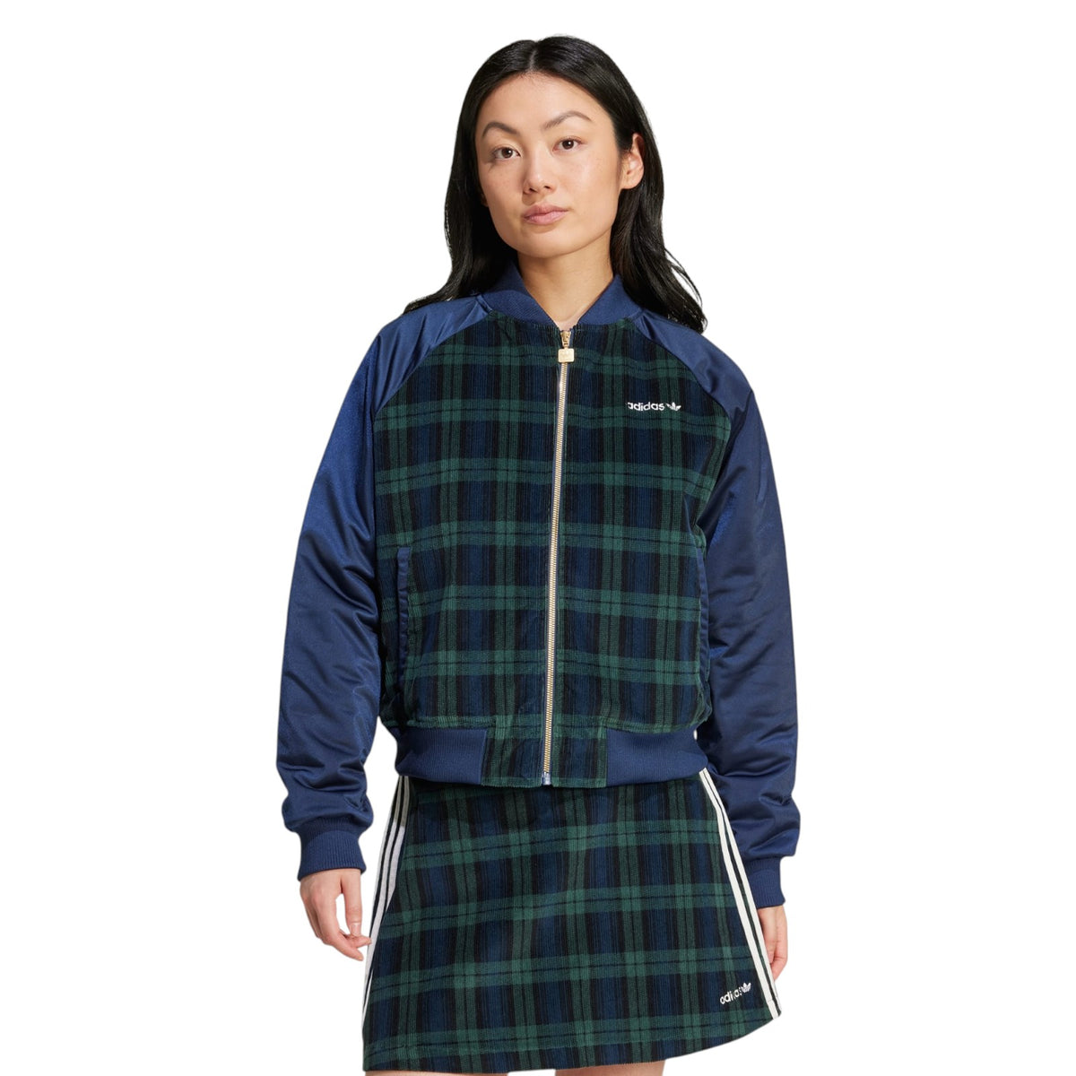 adidas Originals Women's Tartan Collegiate Jacket - Navy