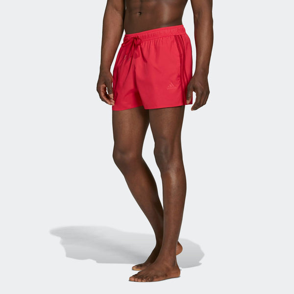 adidas Classic 3-Stripes Swim Shorts - Power Pink / Team Victory Red - ViaductClothing -  -  