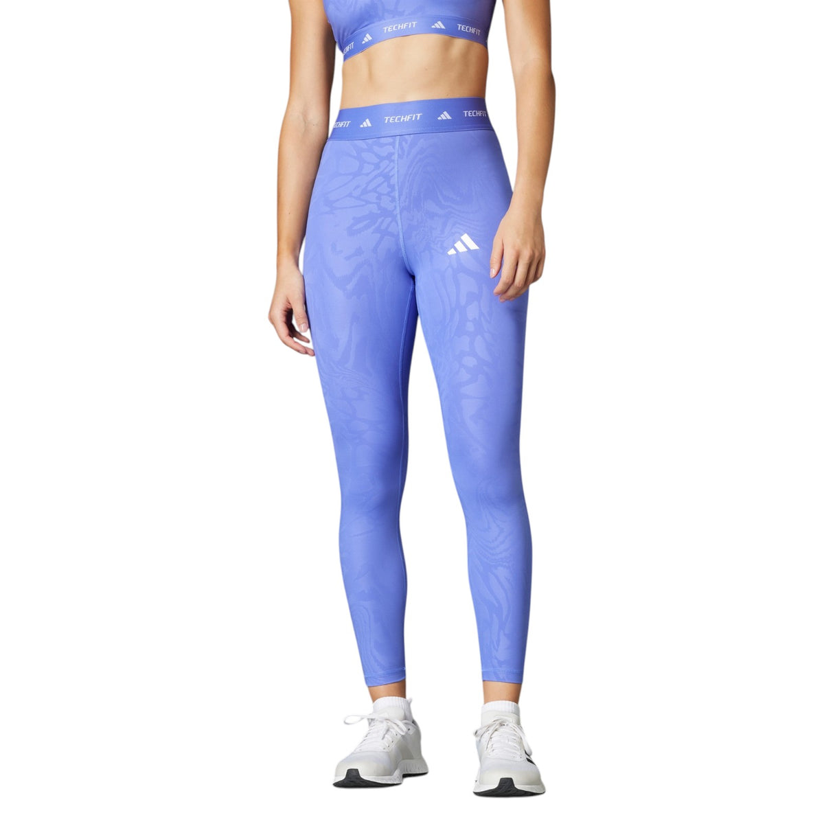 adidas Women's Techfit Printed 7/8 Leggings - Semi Cobalt Blue