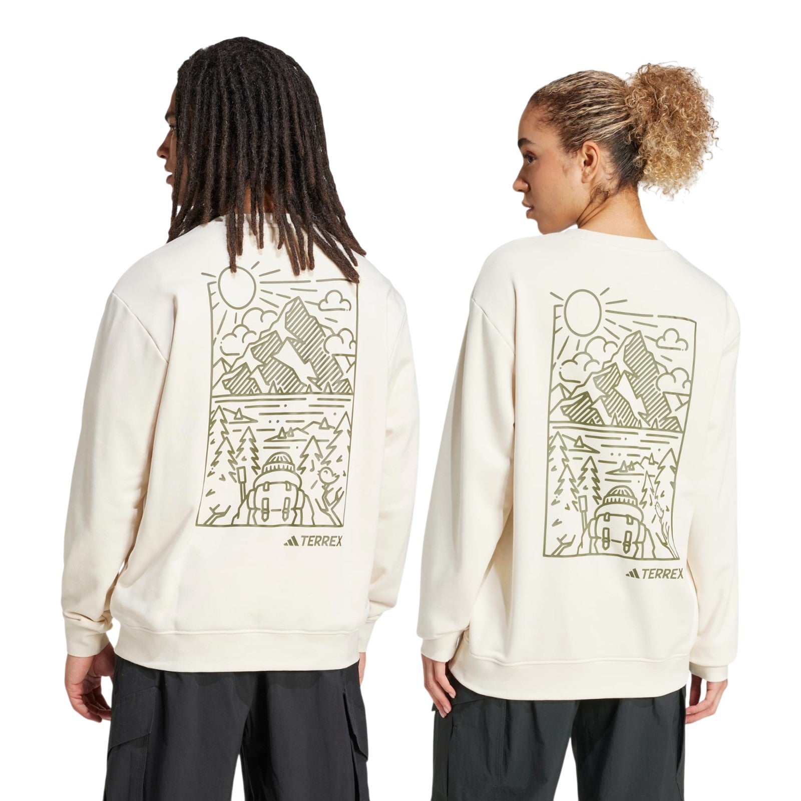 adidas Originals Unisex Terrex Graphic Crew Sweatshirt - Wonder White