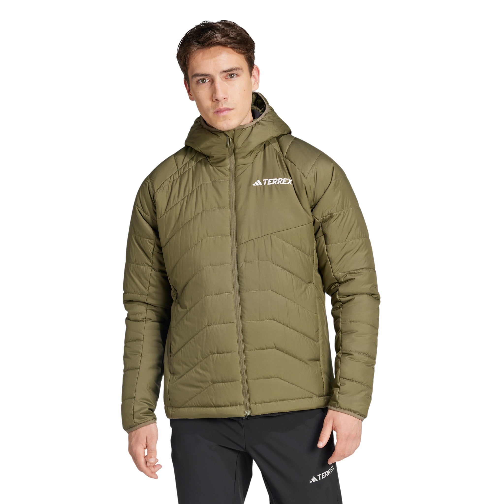 adidas Men's Terrex Multi Synthetic Insulated Hooded Jacket - Olive Strata