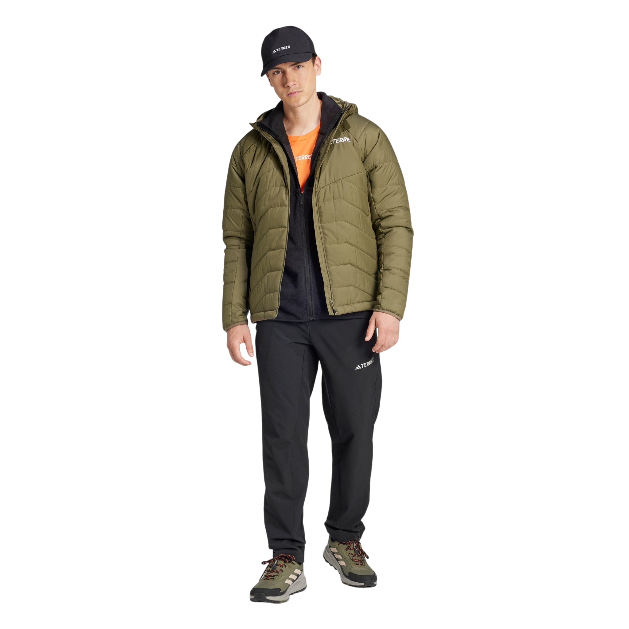 adidas Men's Terrex Multi Synthetic Insulated Hooded Jacket - Olive Strata