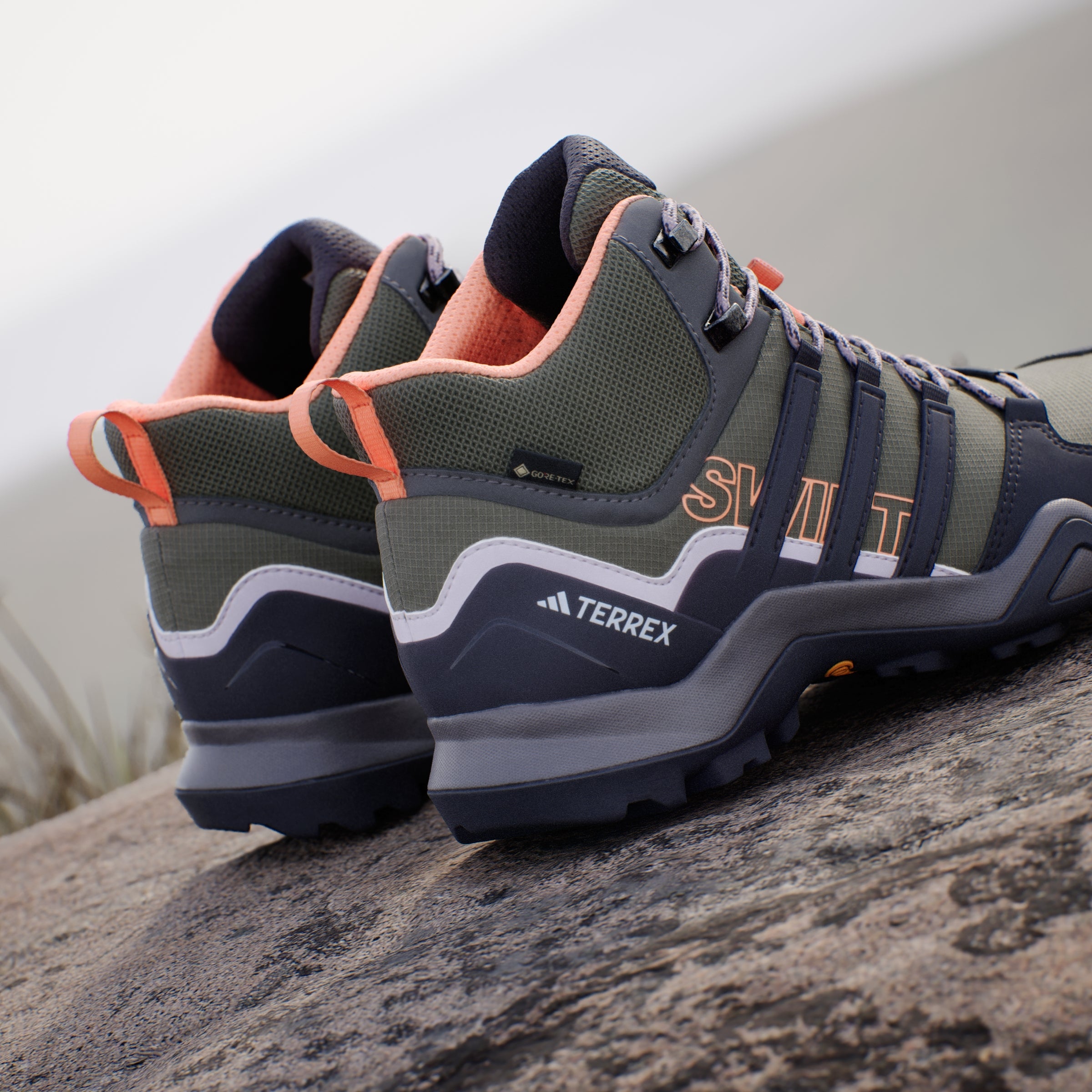 adidas Women's Terrex Swift R2 Mid GORE-TEX Hiking Trainers - Olive Strata
