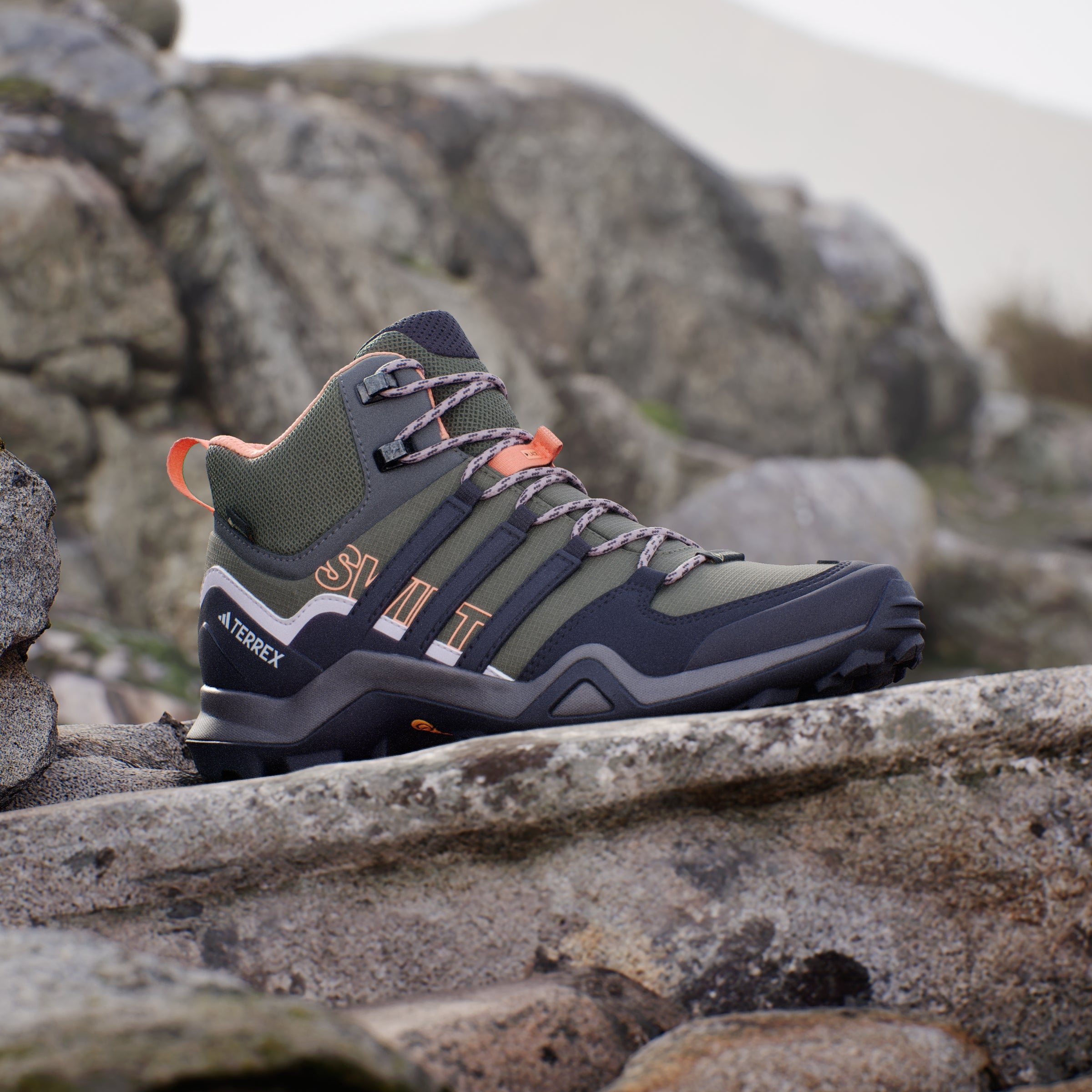 adidas Women's Terrex Swift R2 Mid GORE-TEX Hiking Trainers - Olive Strata