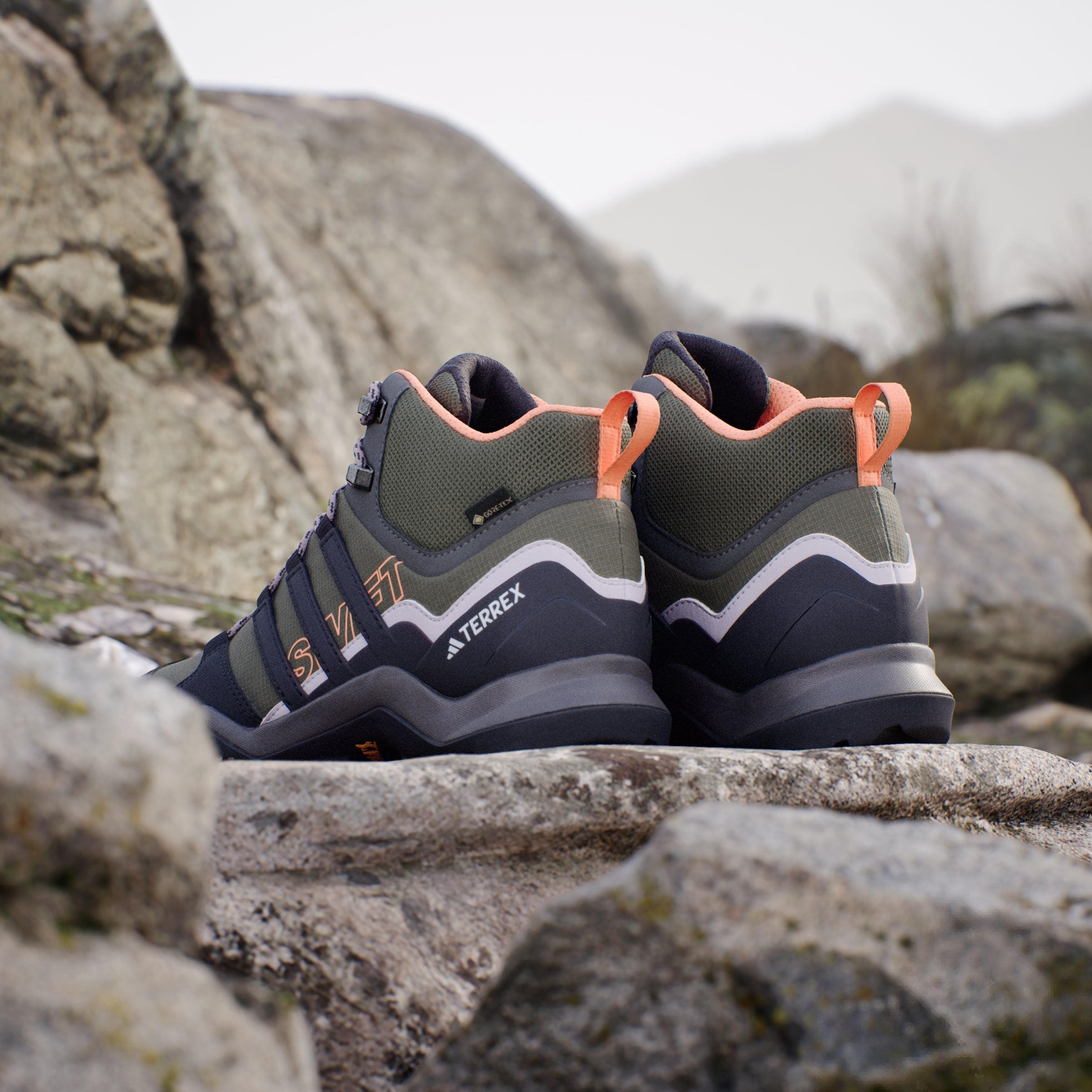 adidas Women's Terrex Swift R2 Mid GORE-TEX Hiking Trainers - Olive Strata