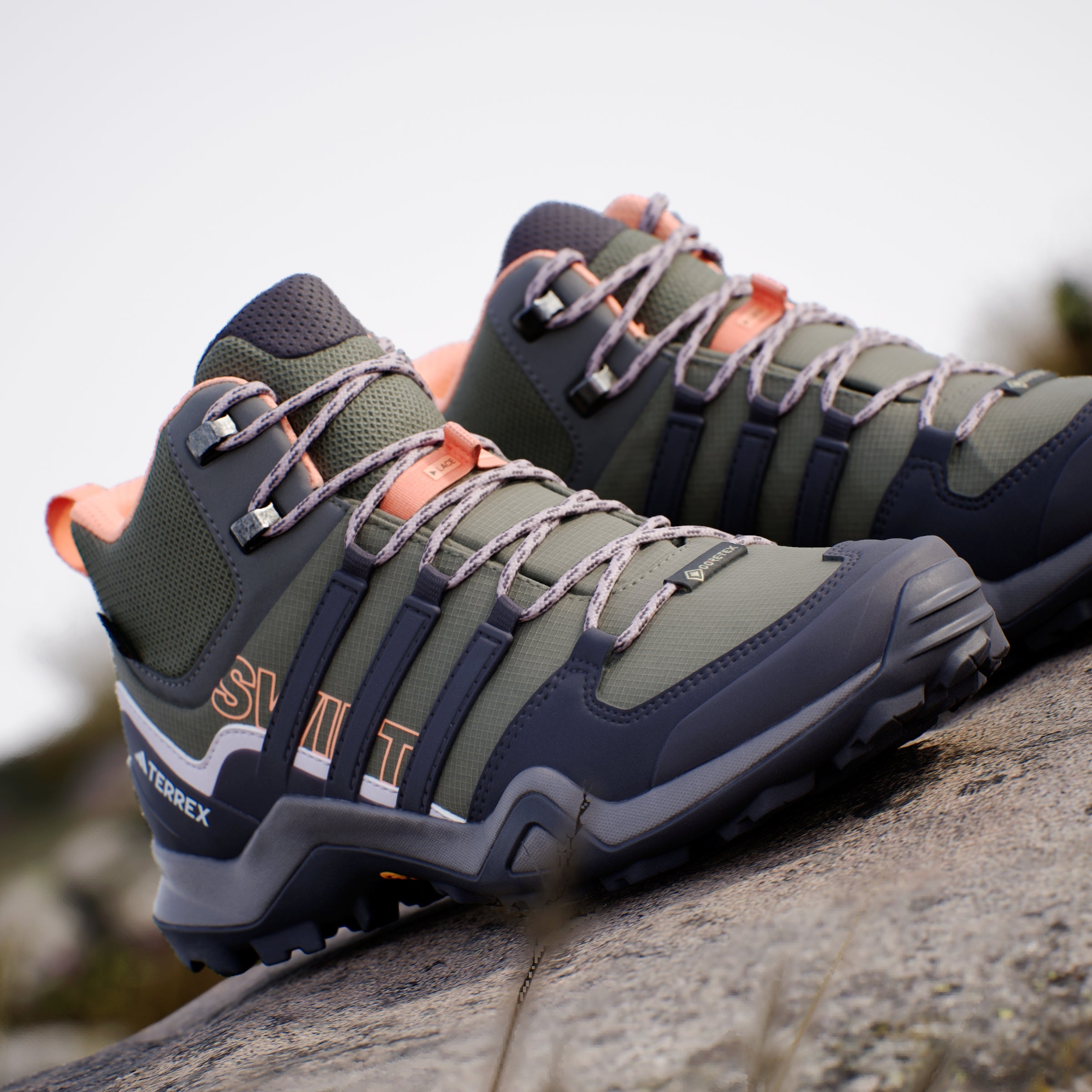 adidas Women's Terrex Swift R2 Mid GORE-TEX Hiking Trainers - Olive Strata