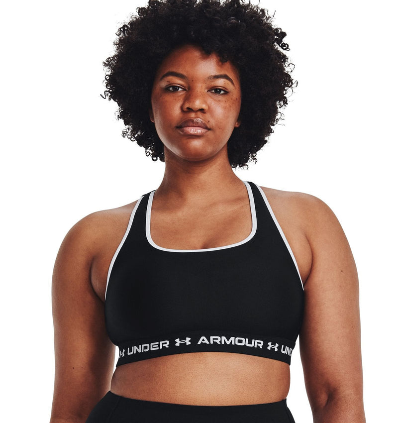 Under Armour Women's Crossback Mid Sports Bra - Black - ViaductClothing -  -  