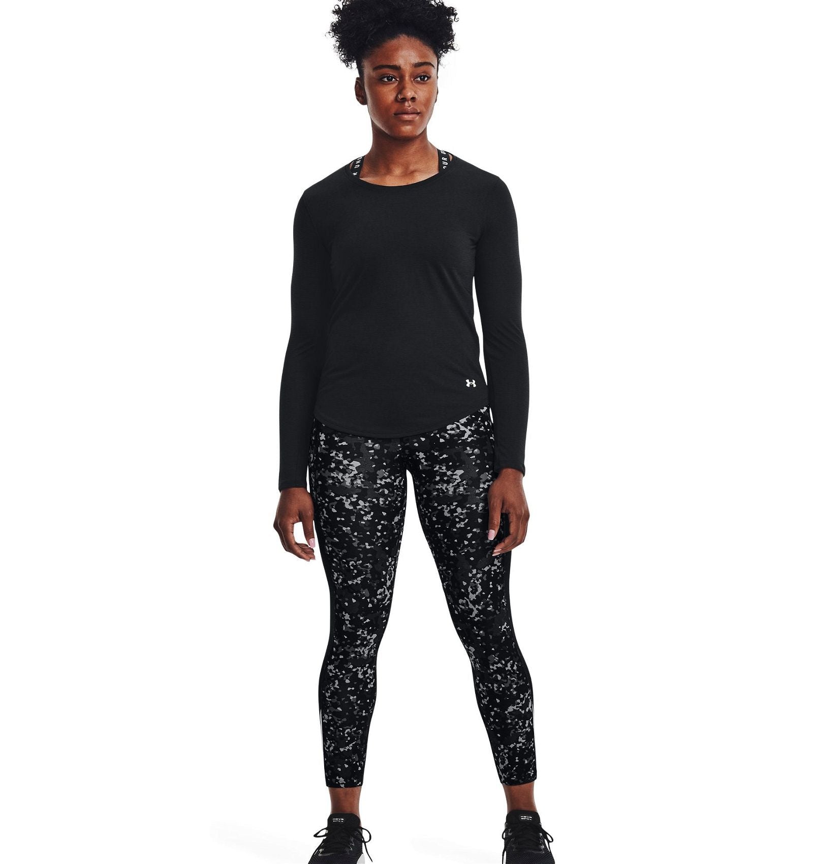 Under Armour Women's Fly Fast 3.0 Printed Ankle Tights - Black - ViaductClothing -  -  