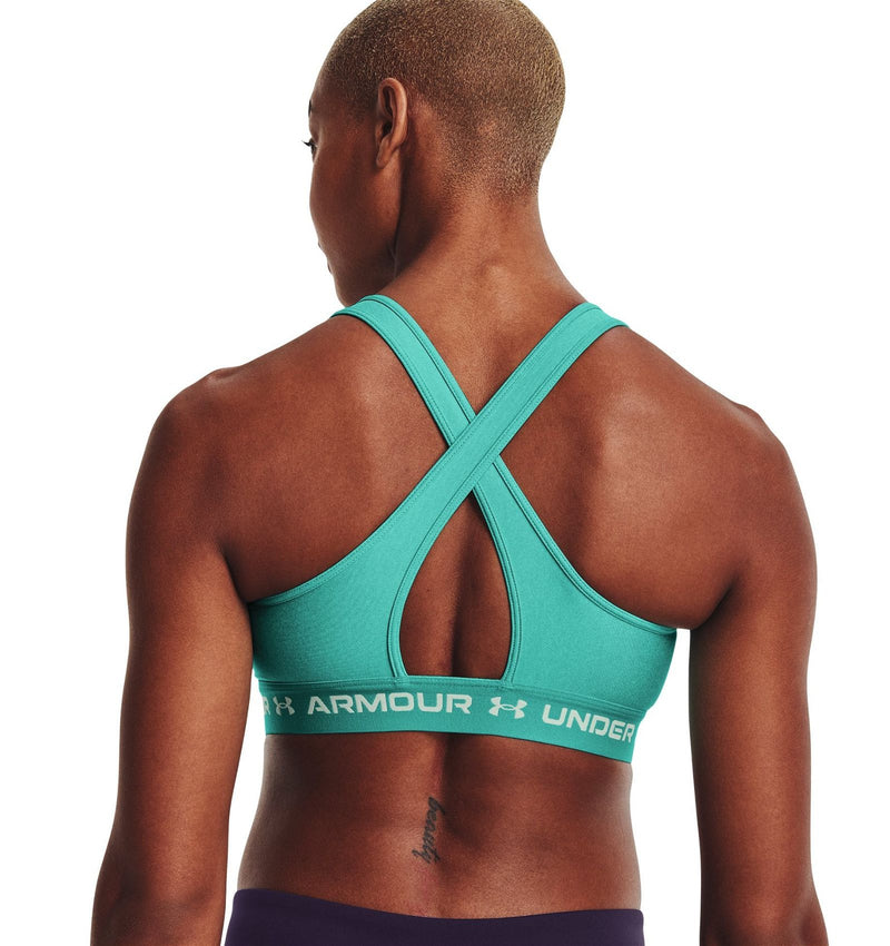 Under Armour Women's Mid Crossback Heather Sports Bra - Green - ViaductClothing -  -  