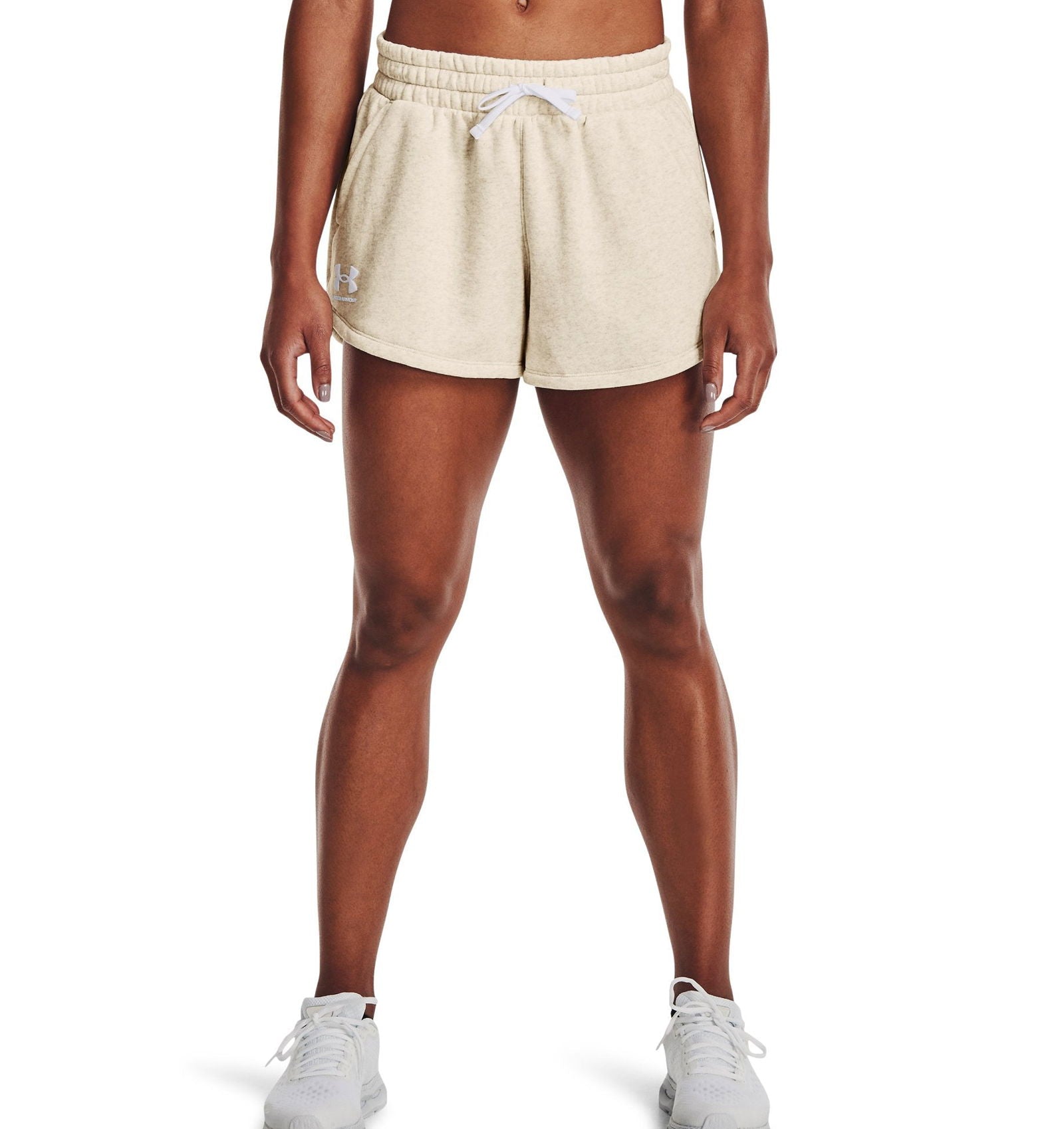 Under Armour Women's Rival Fleece Shorts - Oatmeal - ViaductClothing -  -  