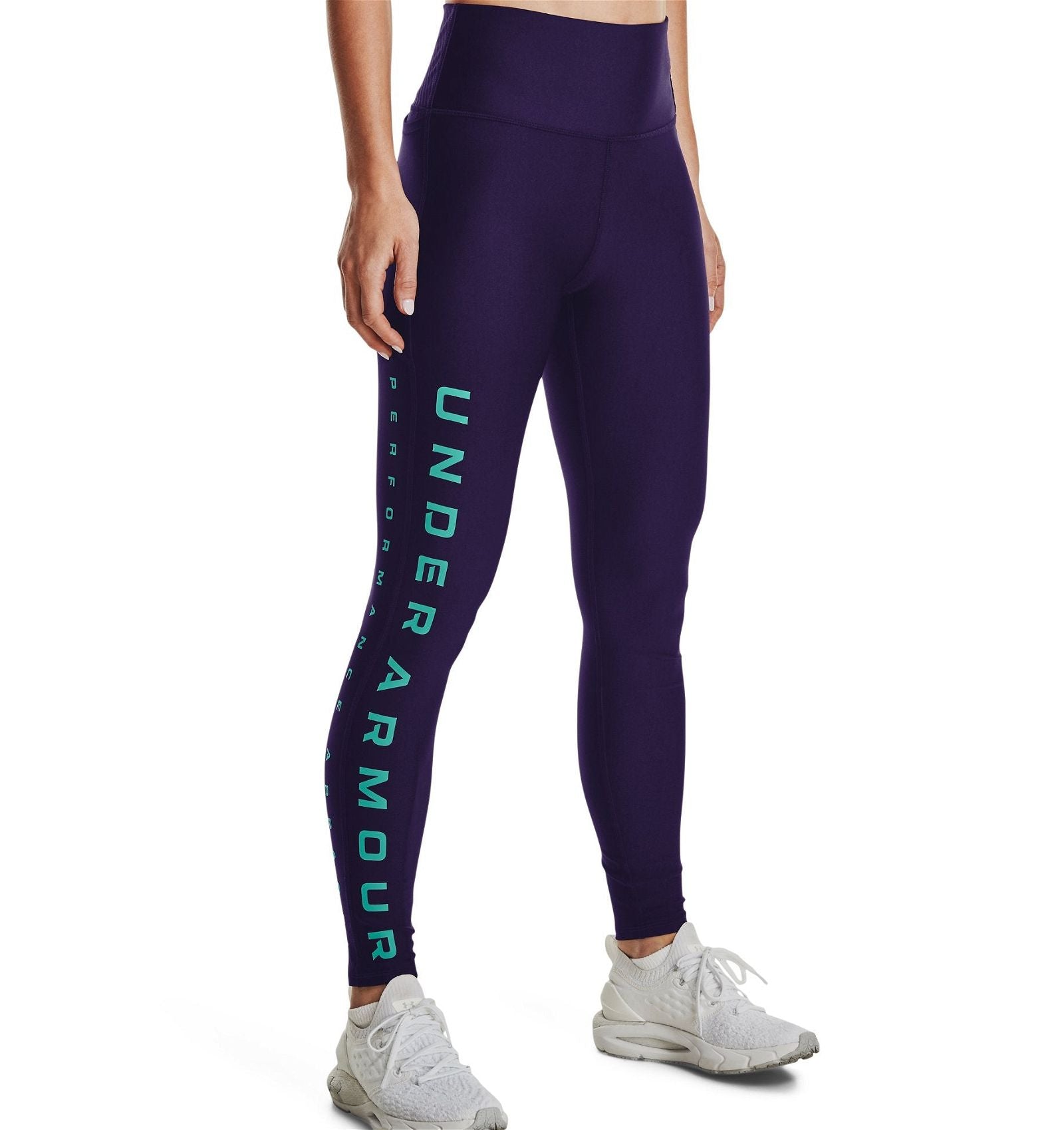 Under Armour Womens HeatGear Branded Leggings Tights - Purple - ViaductClothing -  -  