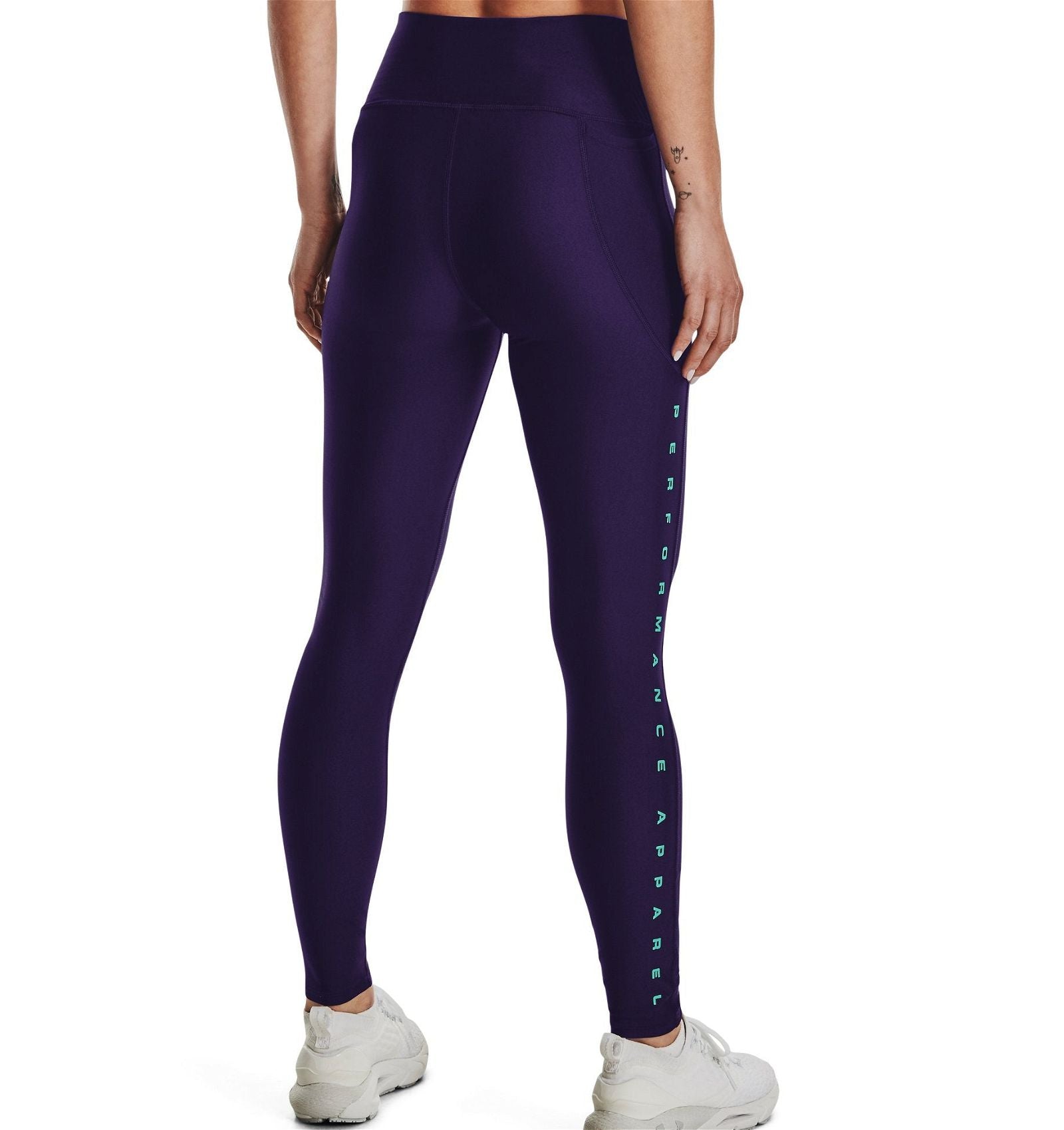 Under Armour Womens HeatGear Branded Leggings Tights - Purple - ViaductClothing -  -  