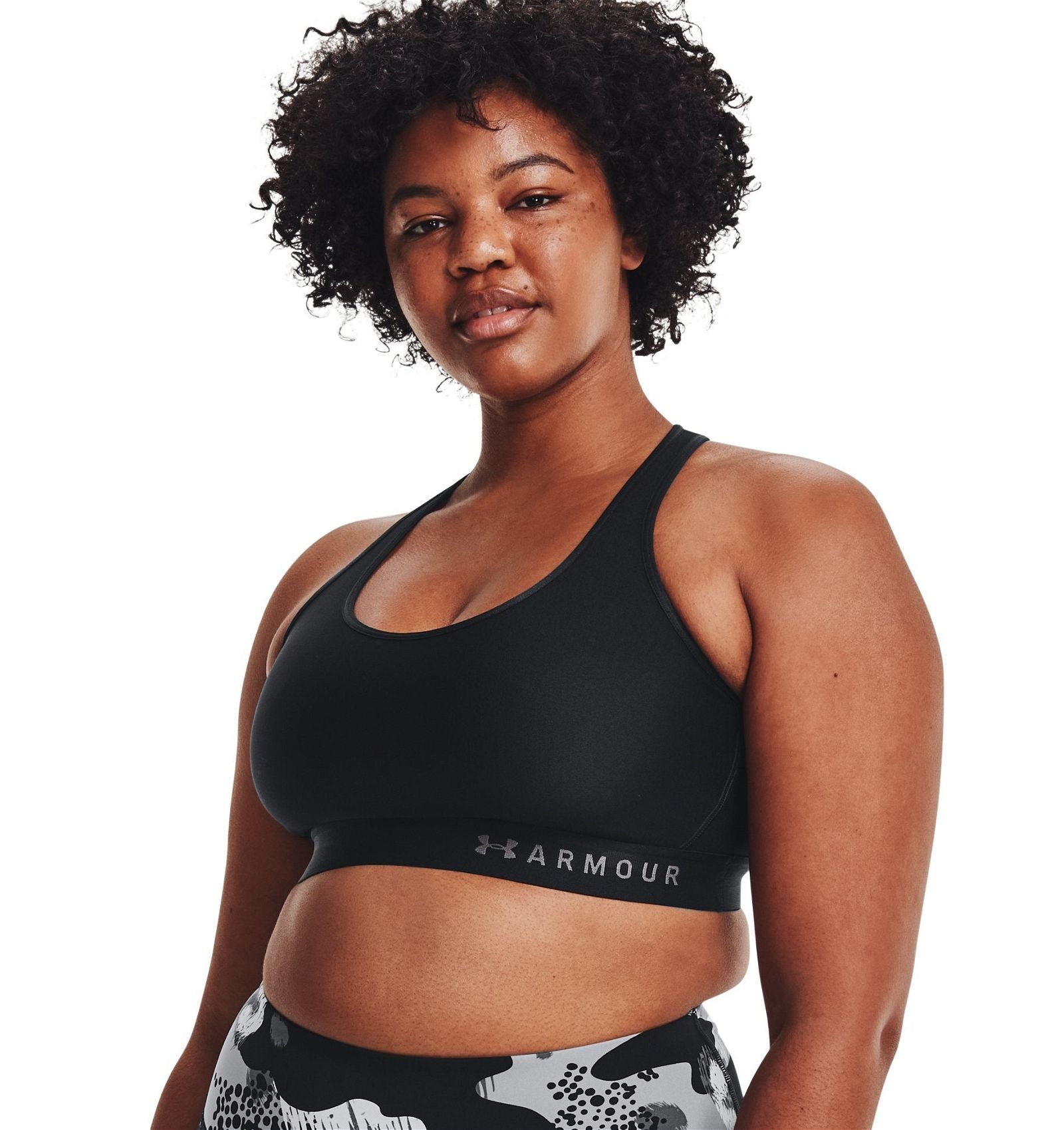 Under Armour Womens HeatGear Mid Keyhole Sports Bra - Black - ViaductClothing -  -  