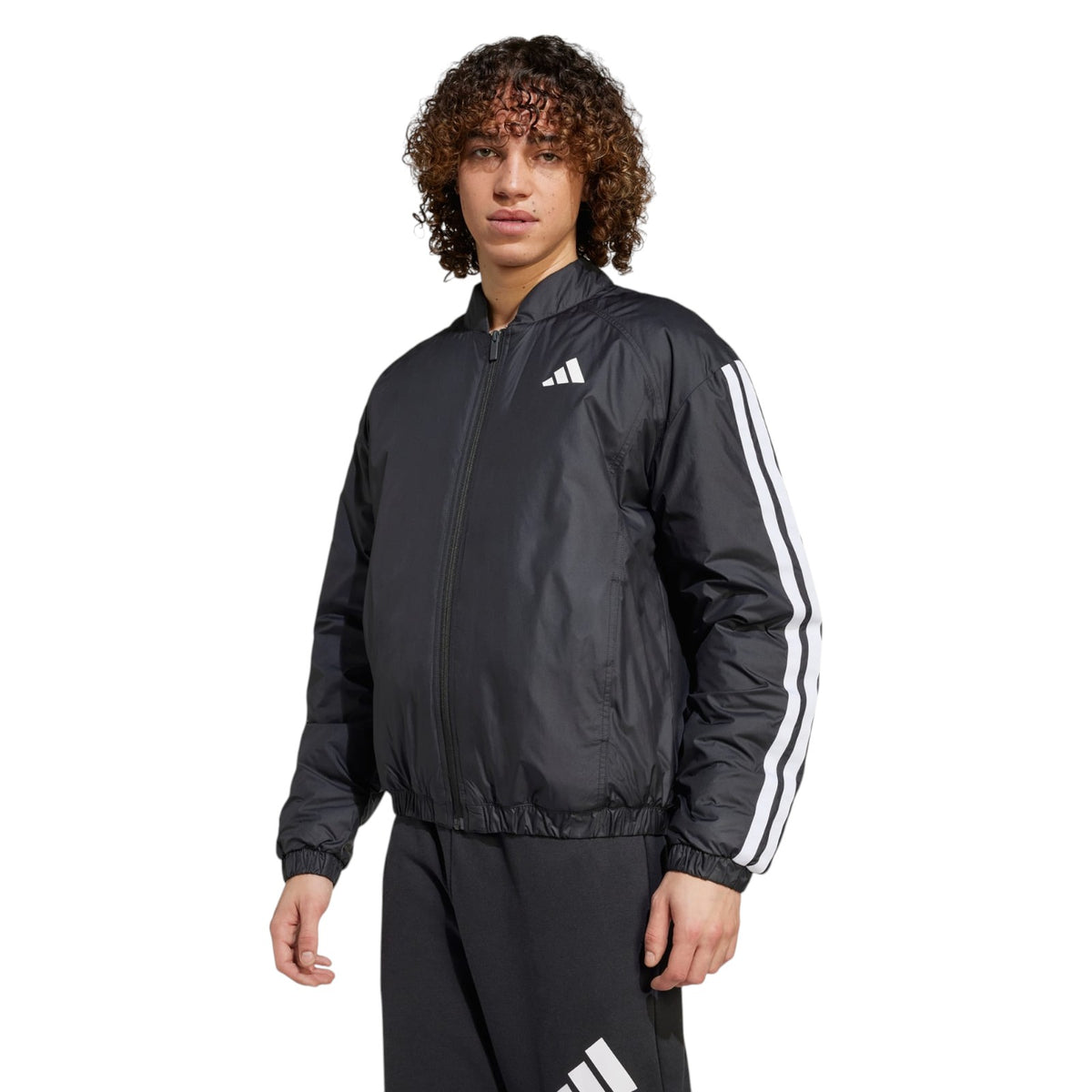 adidas Essentials 3-Stripes Insulated Bomber Jacket - Black