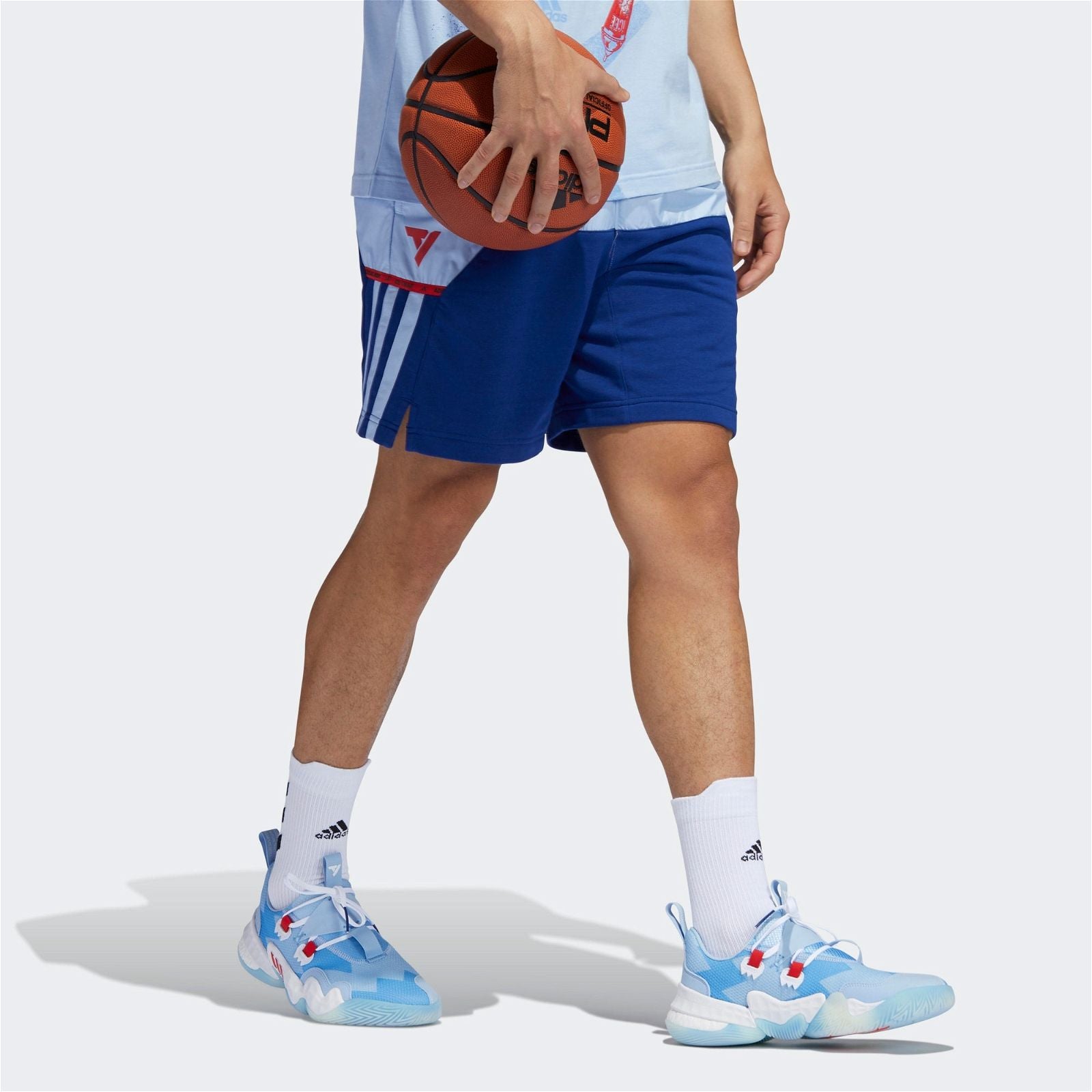 adidas Trae Young Basketball Shorts - Glow Blue / Victory Blue - ViaductClothing -  -  