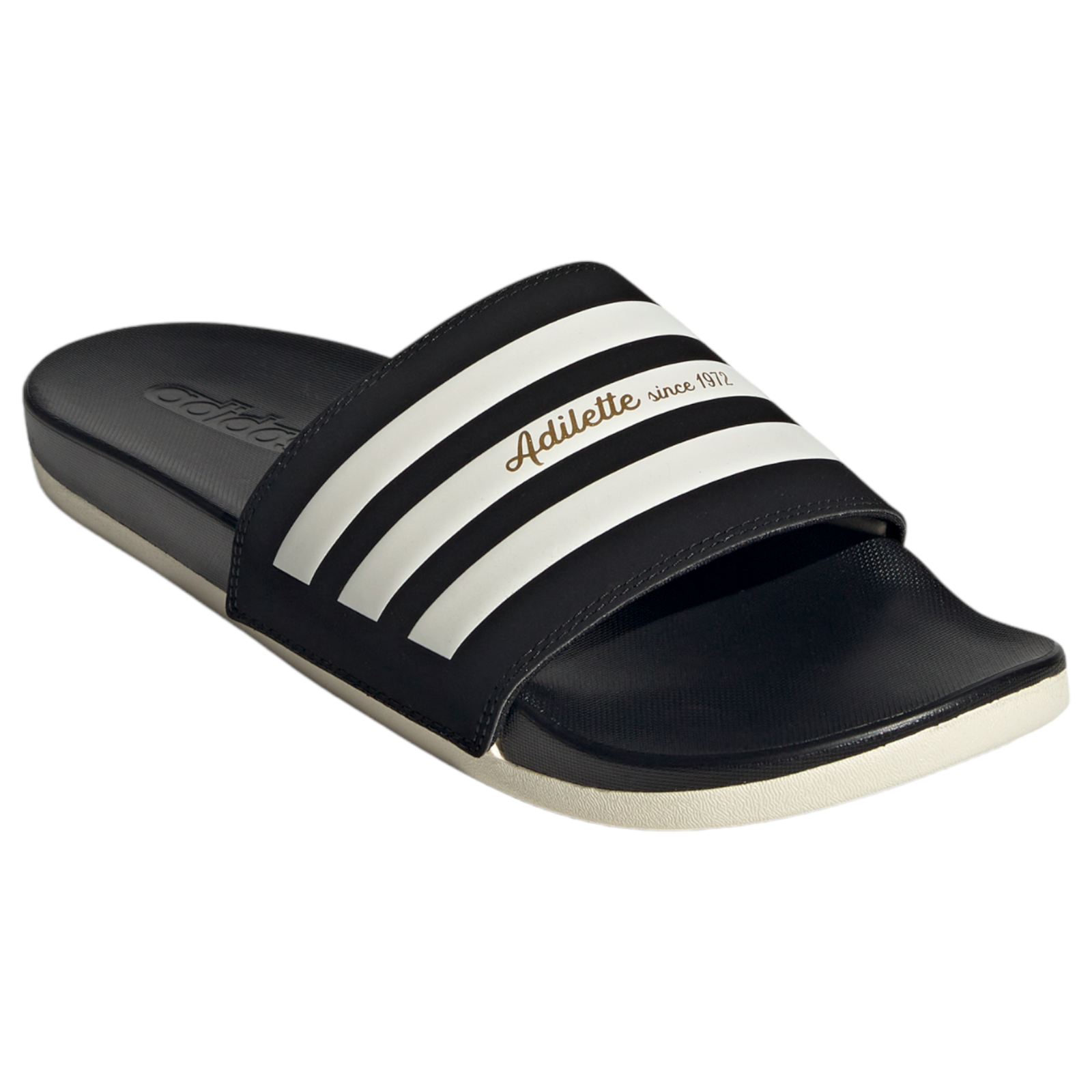 adidas Adilette Comfort Sandals - Black / White - ViaductClothing -  -  