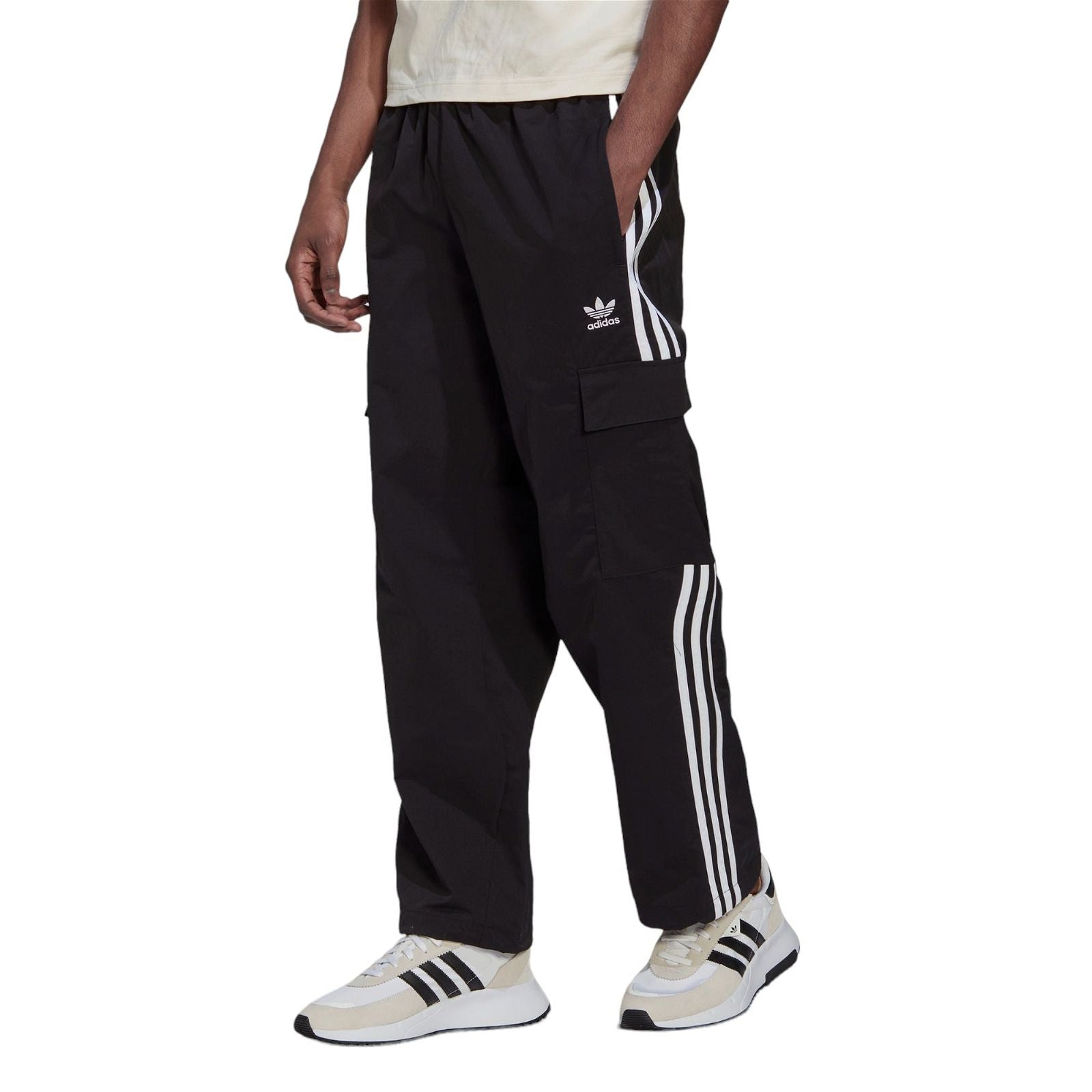 adidas Originals Adicolor 3-Stripes Cargo Pants - Black / White - ViaductClothing -  -  