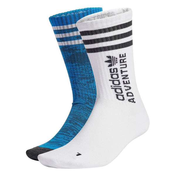 adidas Originals Adventure Socks 2 Pairs - Black / Blue Rush / White - ViaductClothing -  -  