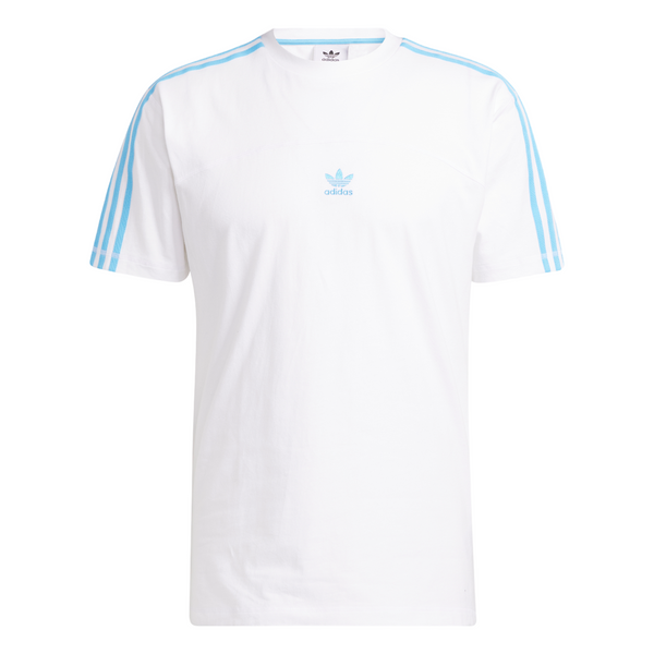 adidas Originals Blocked 3-Stripes Tee - Sky Rush / White - ViaductClothing -  -  