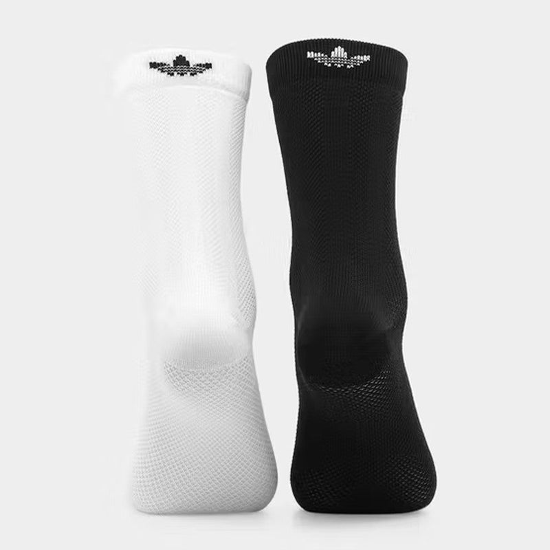adidas Originals Mesh Socks 2 Pairs - Black/White - ViaductClothing -  -  