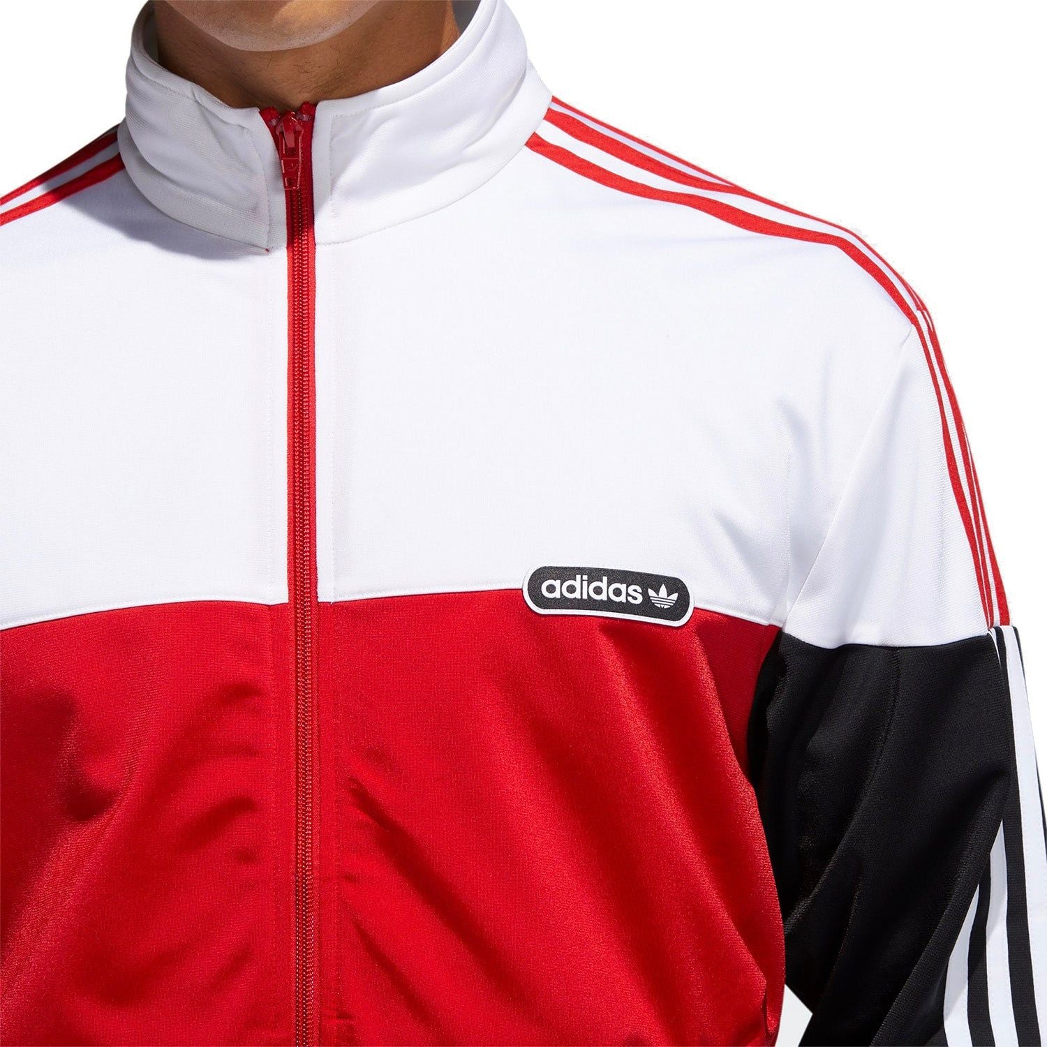 adidas Originals Split Firebird Track Top - Red/White - ViaductClothing -  -  