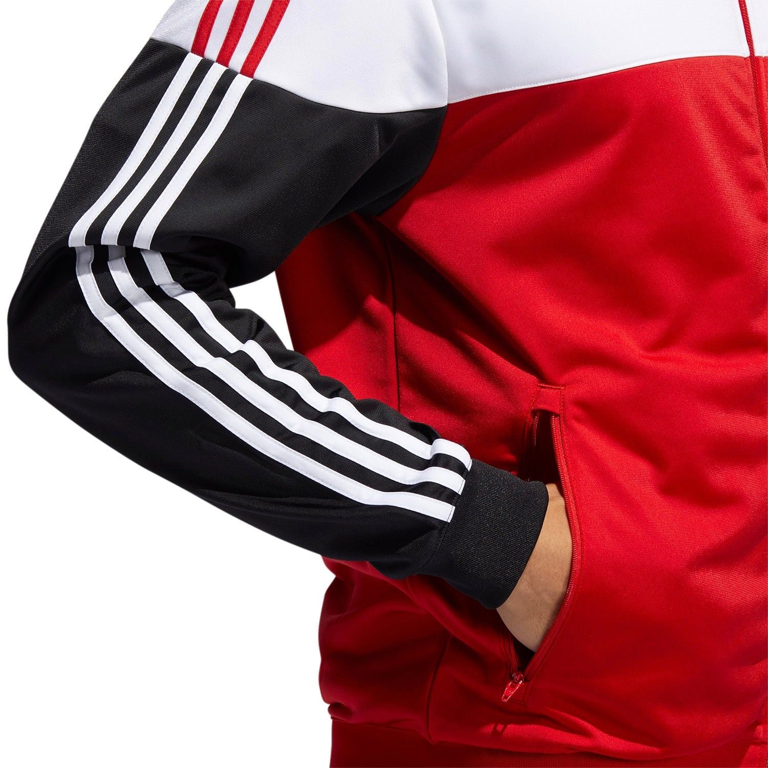 adidas Originals Split Firebird Track Top - Red/White - ViaductClothing -  -  