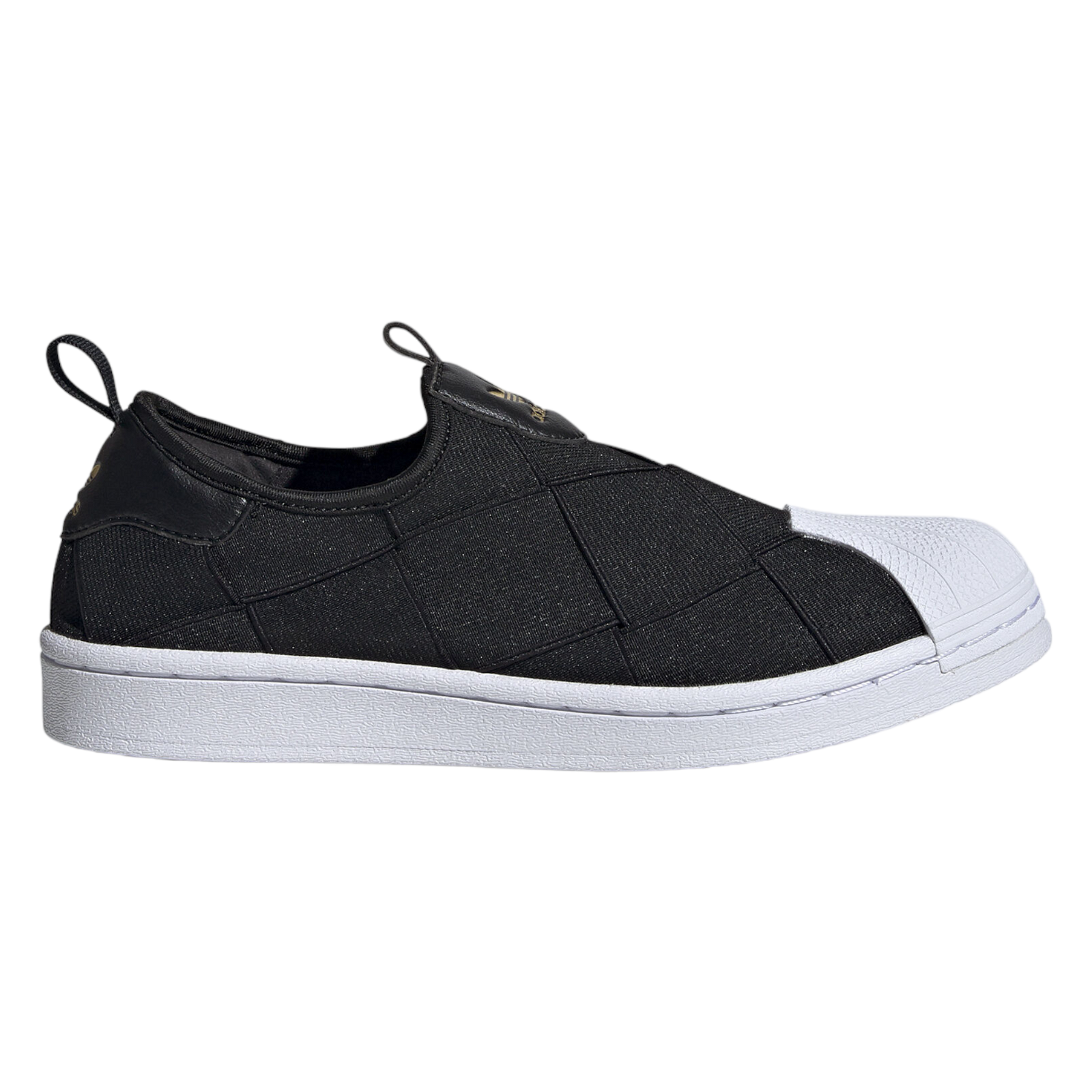 adidas Originals Womens Superstar Slip on Shoes Black White ViaductClothing