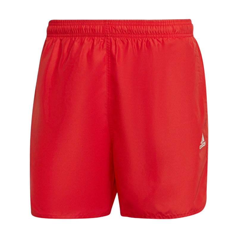 adidas Solid CLX Swim Shorts - Red / White - ViaductClothing -  -  