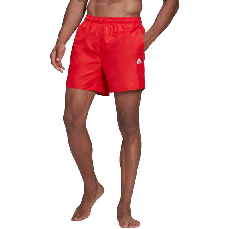 adidas Solid CLX Swim Shorts - Red / White - ViaductClothing -  -  