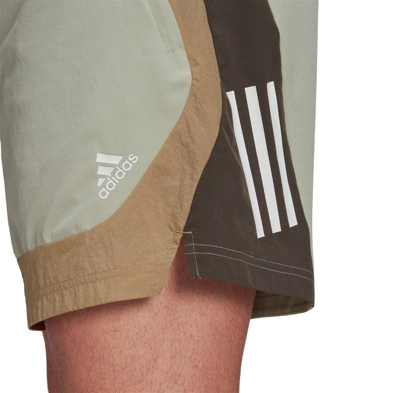 adidas Training Shorts AEROREADY Retro Vibes - Halo Green / Hemp / White - ViaductClothing -  -  