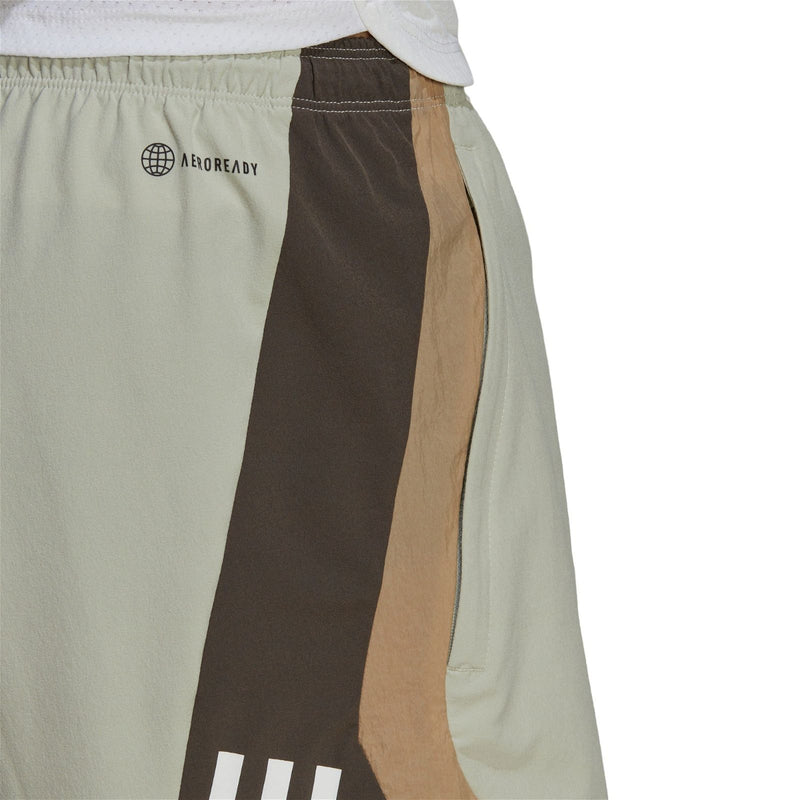 adidas Training Shorts AEROREADY Retro Vibes - Halo Green / Hemp / White - ViaductClothing -  -  