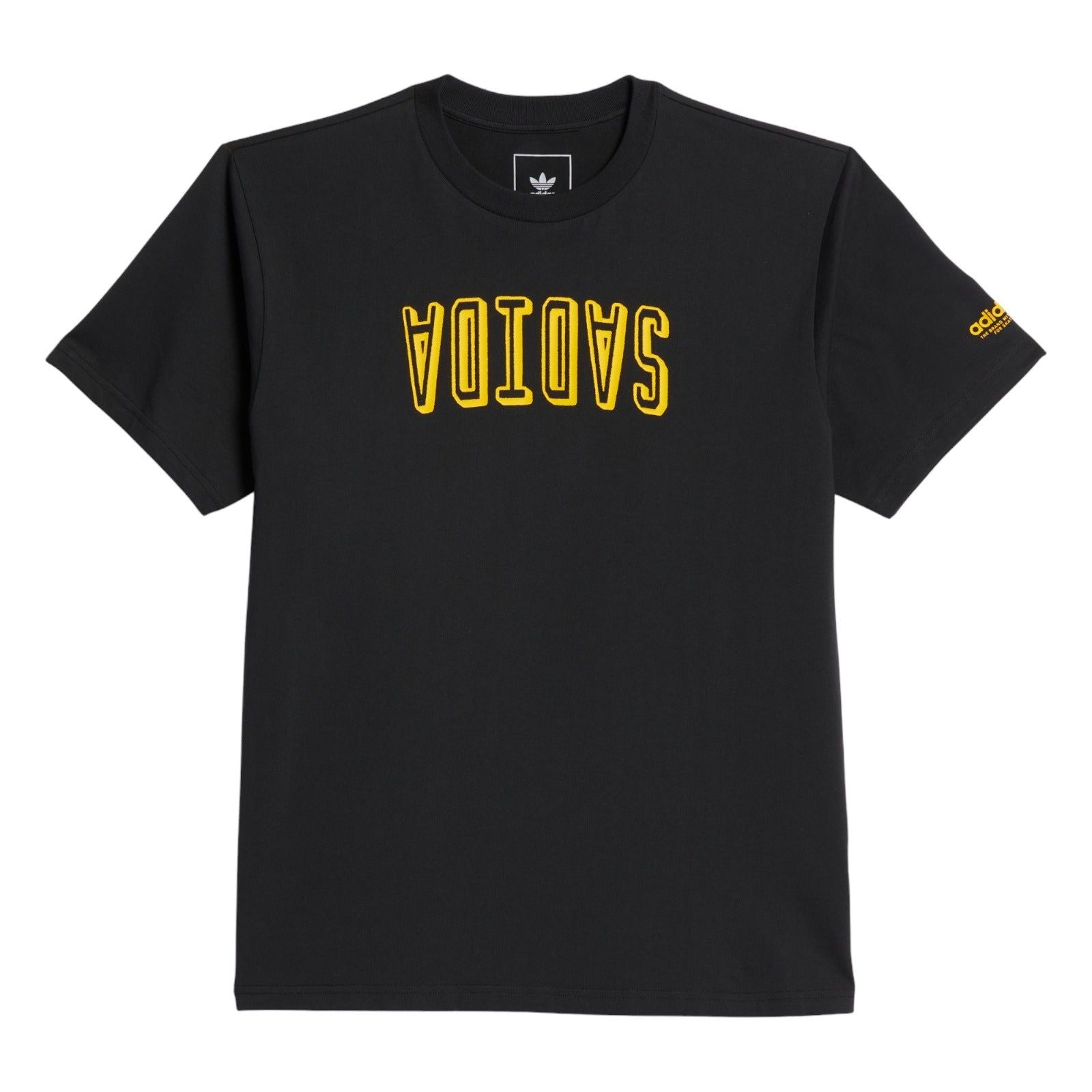 adidas Originals Unisex 4.0 Flipped Adi Skateboarding Tee - Black / Yellow - ViaductClothing -  -  