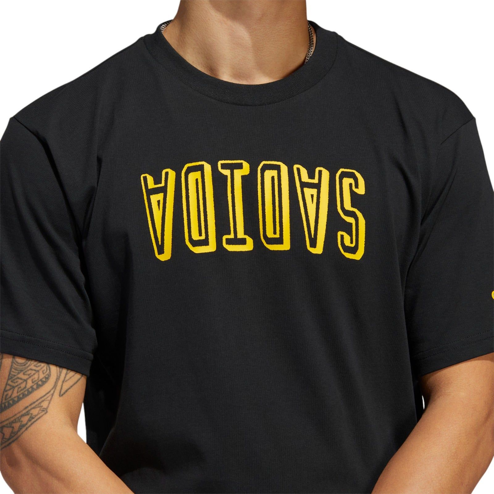 adidas Originals Unisex 4.0 Flipped Adi Skateboarding Tee - Black / Yellow - ViaductClothing -  -  