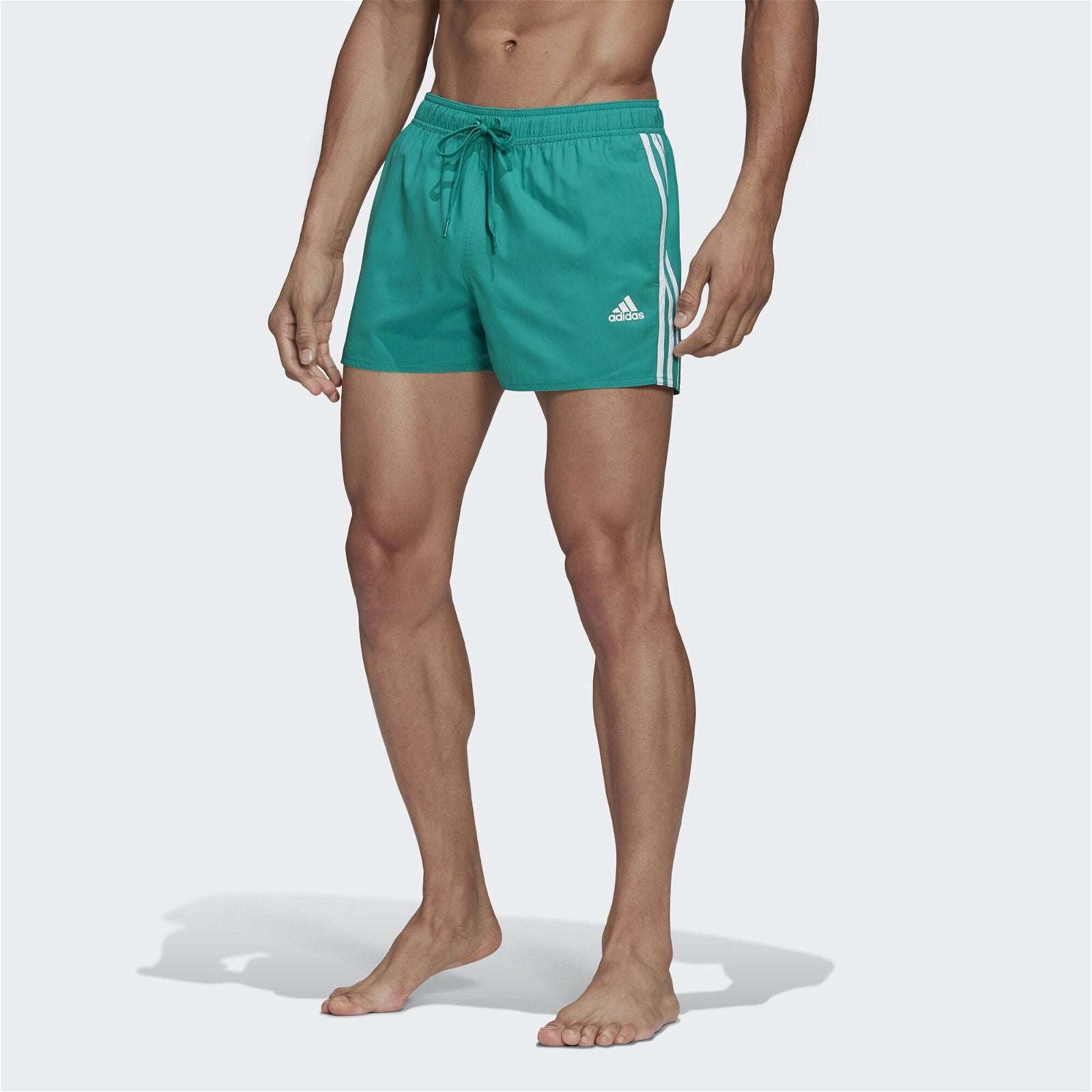 adidas 3-Stripes CLX Swim Shorts - Green - ViaductClothing -  -  