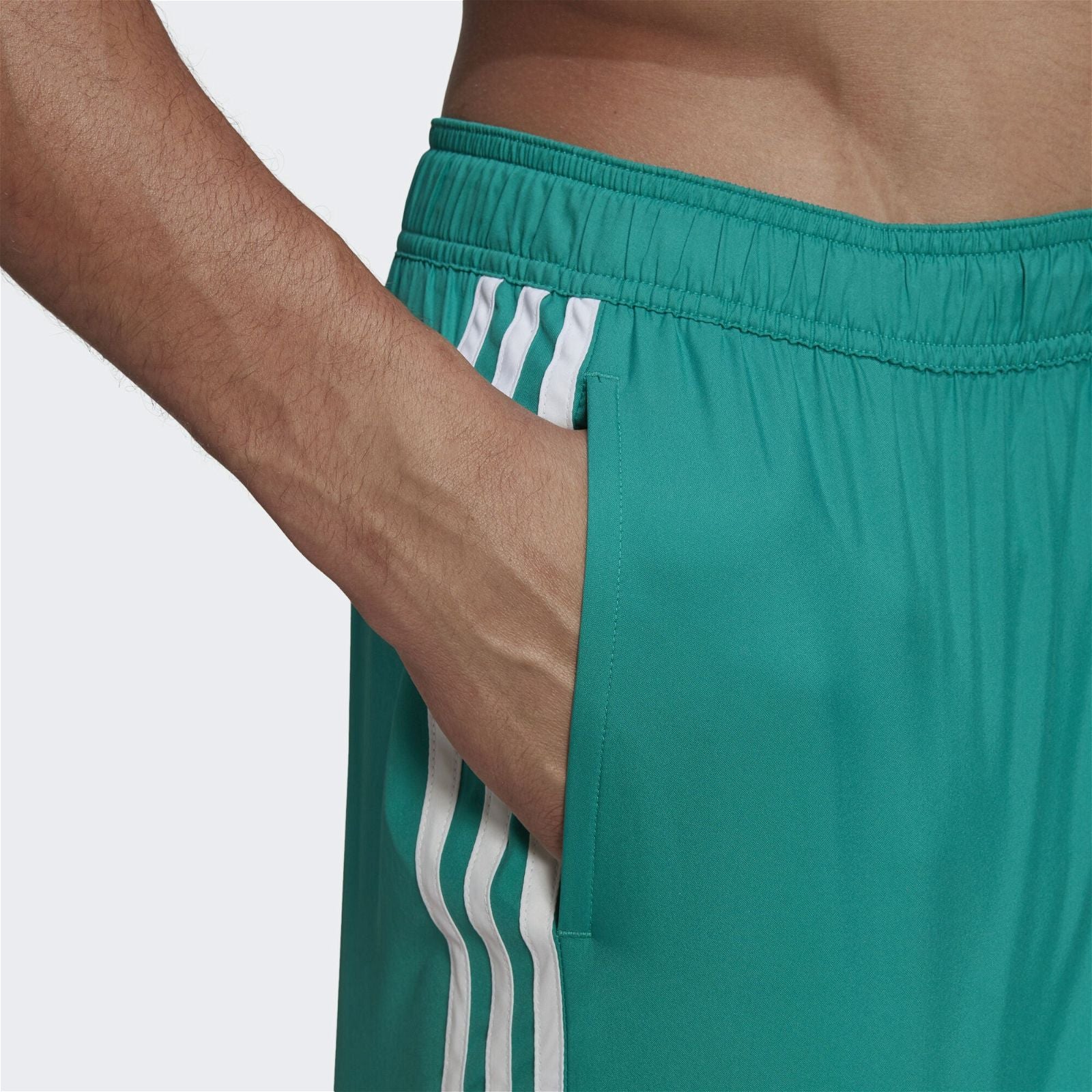 adidas 3-Stripes CLX Swim Shorts - Green - ViaductClothing -  -  