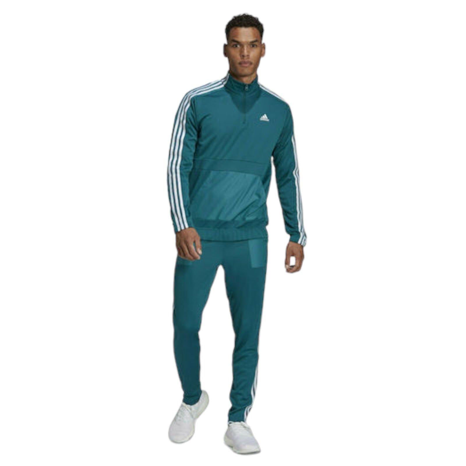 adidas AEROREADY Tricot Quarter-Zip Track Suit - Teal Green - ViaductClothing -  -  