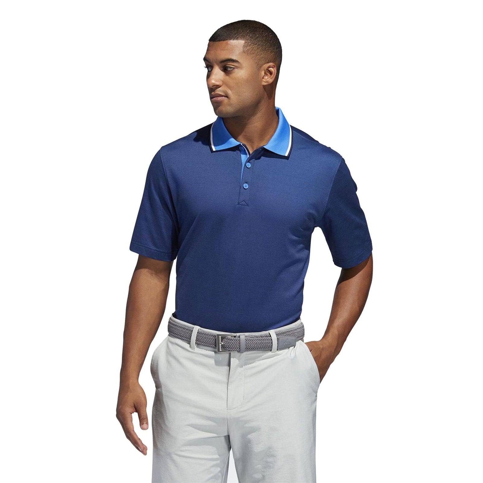 adidas Adipure Premium Two Tone Polo Shirt Navy ViaductClothing
