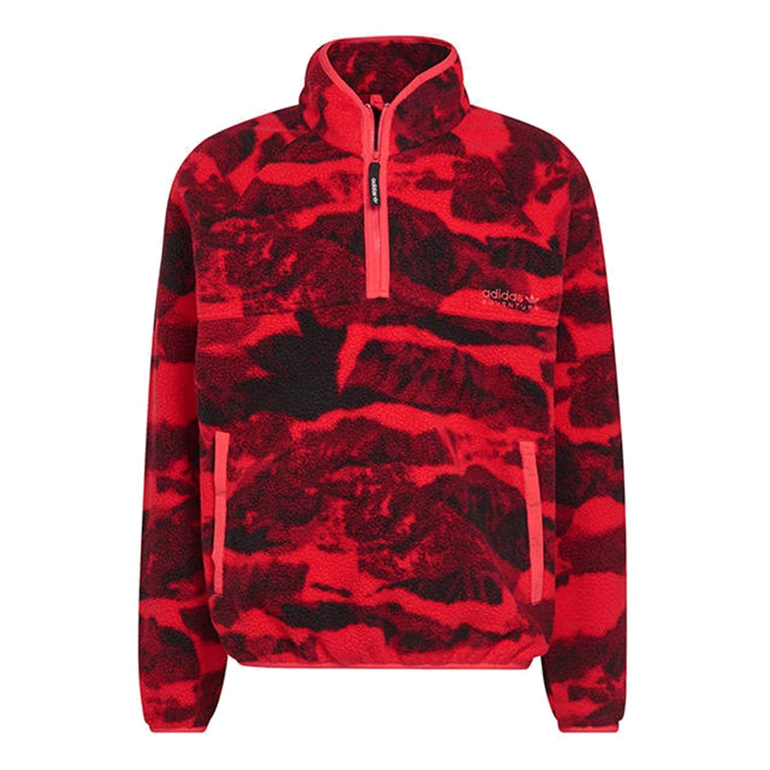 adidas Adventure Polar Fleece Allover Print Half-Zip Sweatshirt - Pink - ViaductClothing -  -  