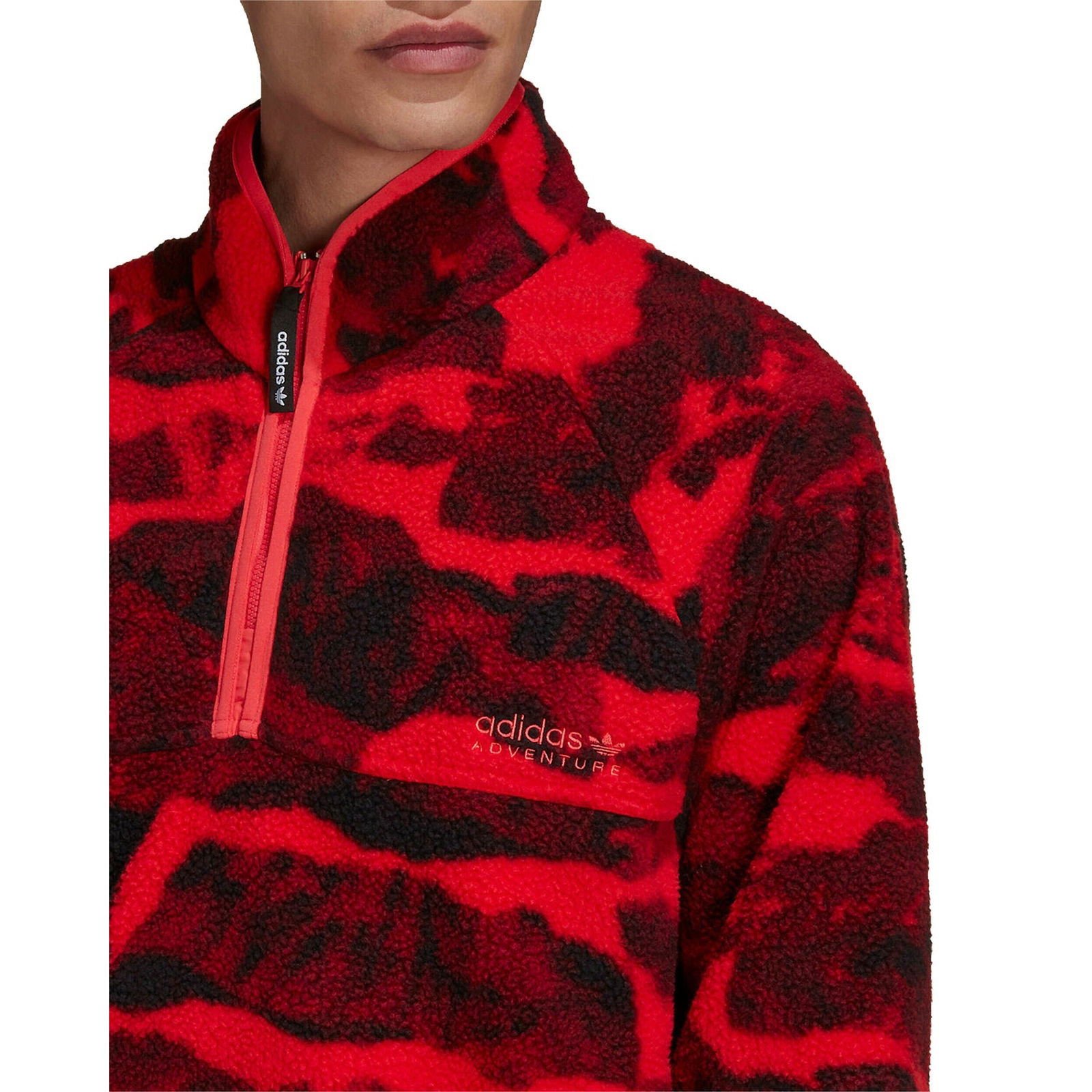 adidas Adventure Polar Fleece Allover Print Half-Zip Sweatshirt - Pink - ViaductClothing -  -  