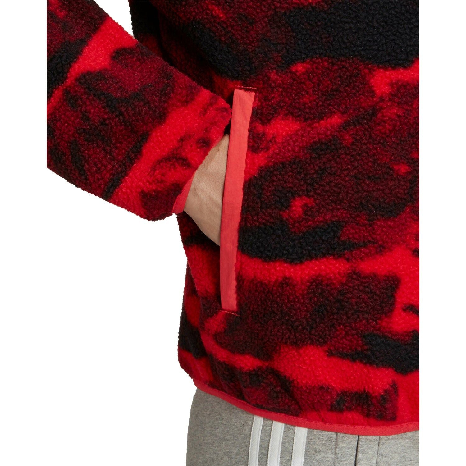 adidas Adventure Polar Fleece Allover Print Half-Zip Sweatshirt - Pink - ViaductClothing -  -  