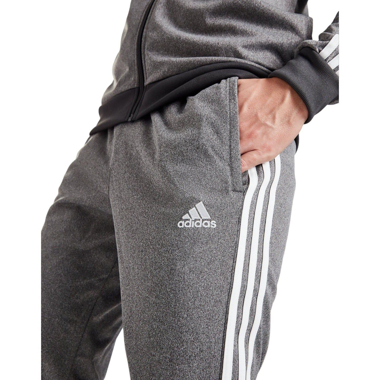 Adidas badge of sport 3 stripe hooded tracksuit discount